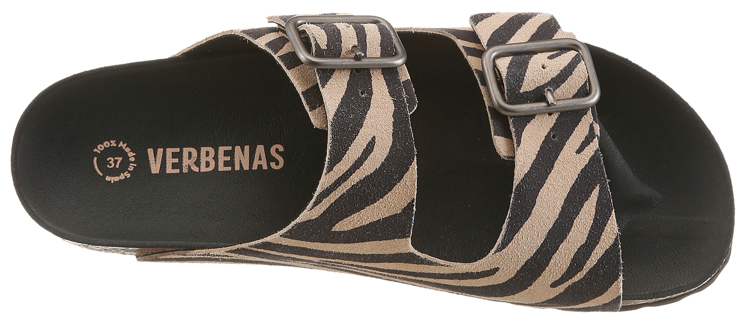 VERBENAS Pantolette »RANDEL ZEBRA«  Sommerschuh, Hausschuh, Urlaubsschuh mit zwei verstellbaren Schnallen