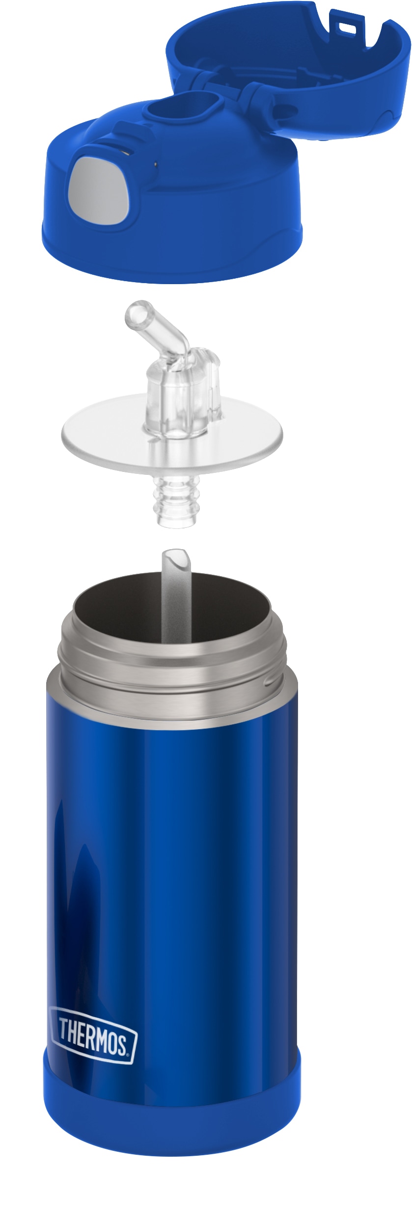 THERMOS Isolierflasche »FUNTAINER STRAW BOTTLE, doppelwandiger Edelstahl, spülmaschinenfest«, (1 tlg.), 0,35l, mit Silikonstrohalm, absolut dicht