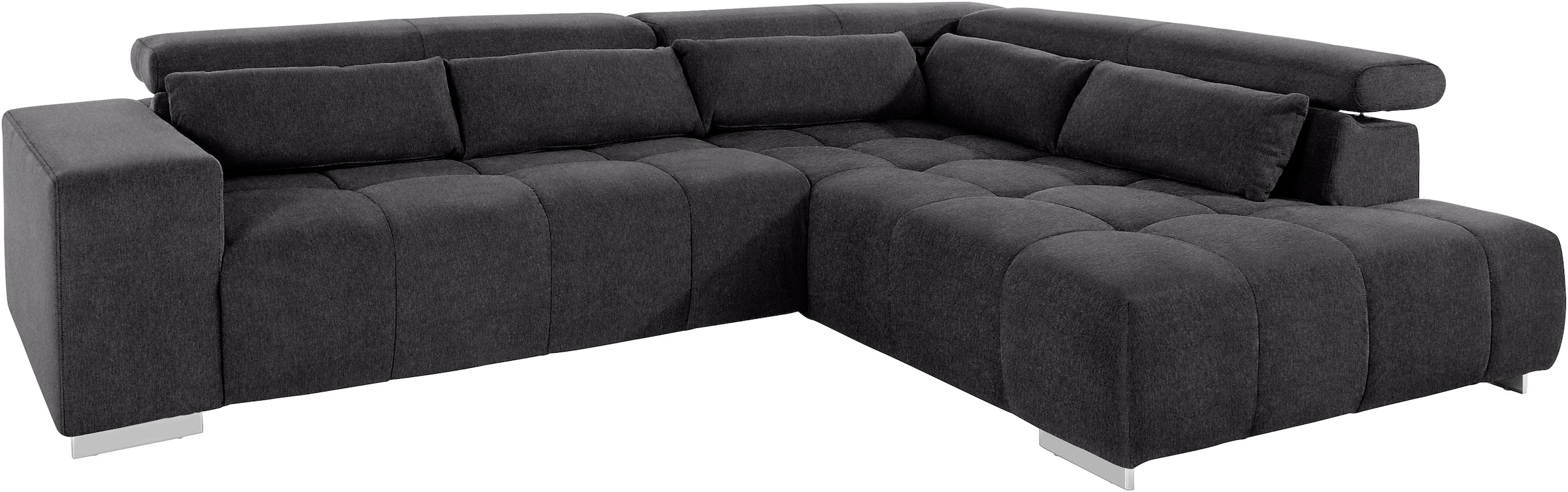 COTTA Ecksofa »Orion L-Form«, mit Kopfteilverstellung & 5 Nierenkissen