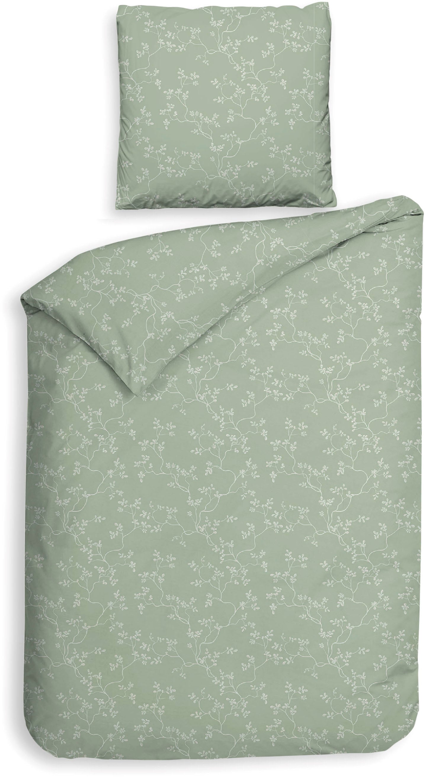 Heckett & Lane Bettwäsche »Alloro« 2 Stk. tlg. Blumen Muster, 100% Baumwoll günstig online kaufen