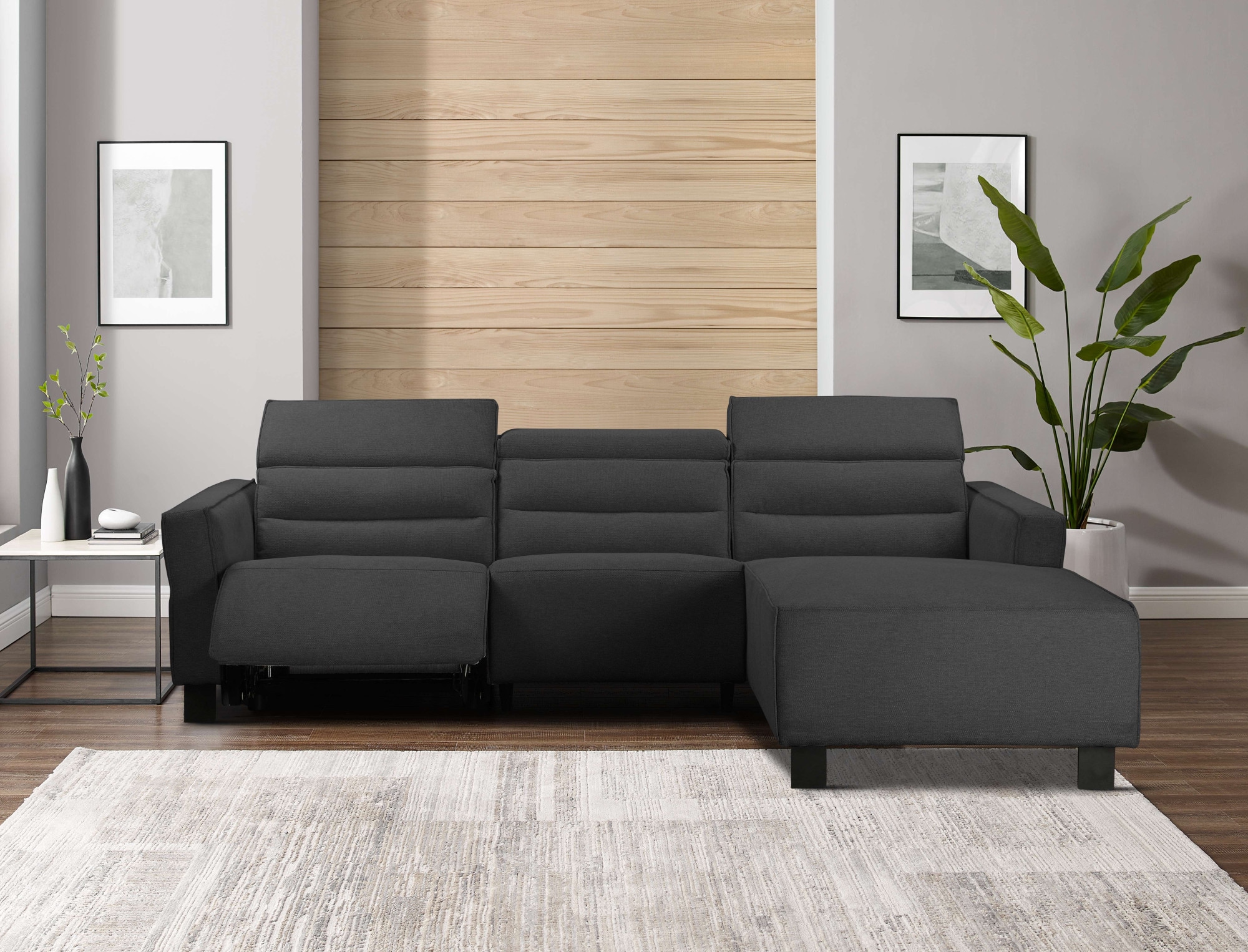 Places of Style Ecksofa »Carpari, L-Form, 263 cm, manuelle o. elektrische Relaxfunktion,«, USB A/C und Kopfteilverstellung