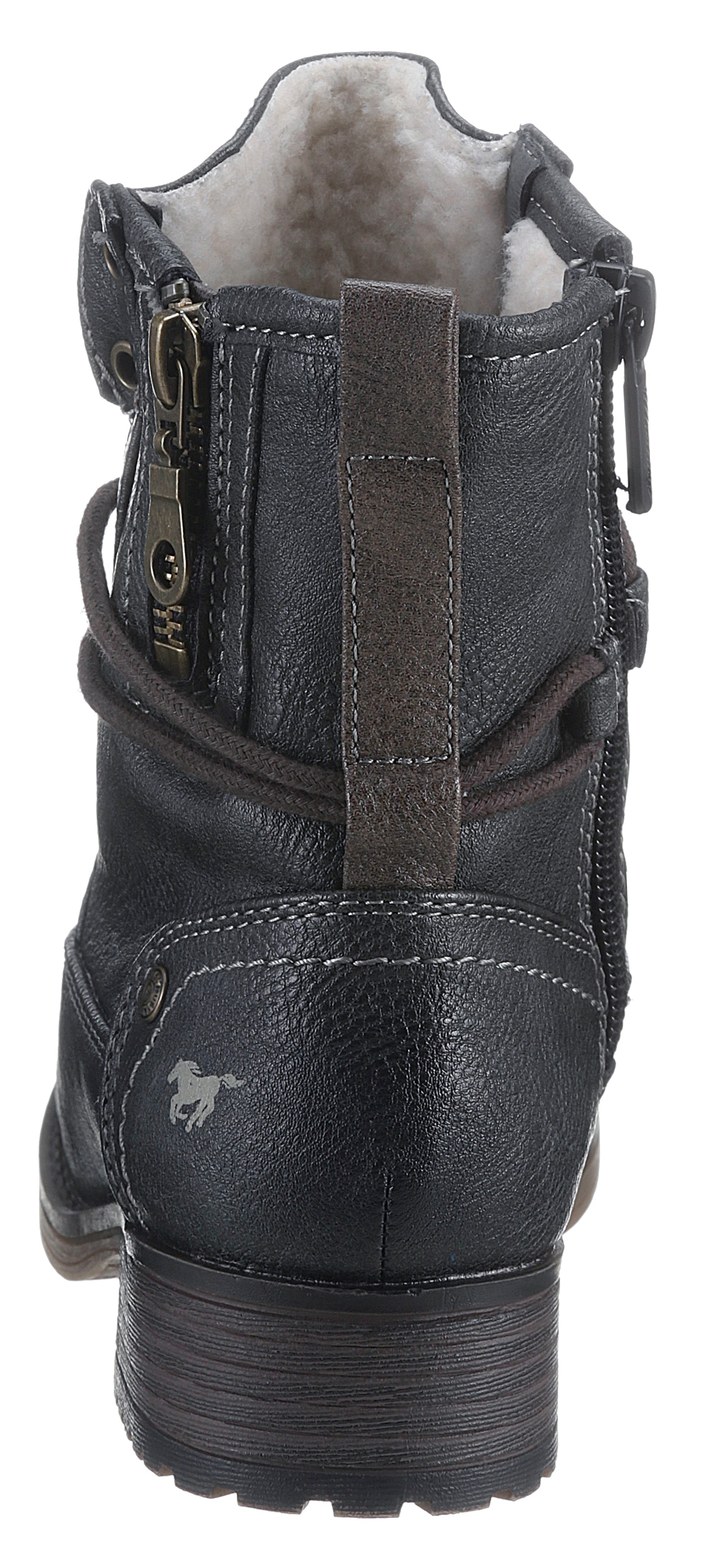 Mustang Shoes Winterboots, Schnürboots, Stiefelette, Blockabsatz, mit Reißverschluss