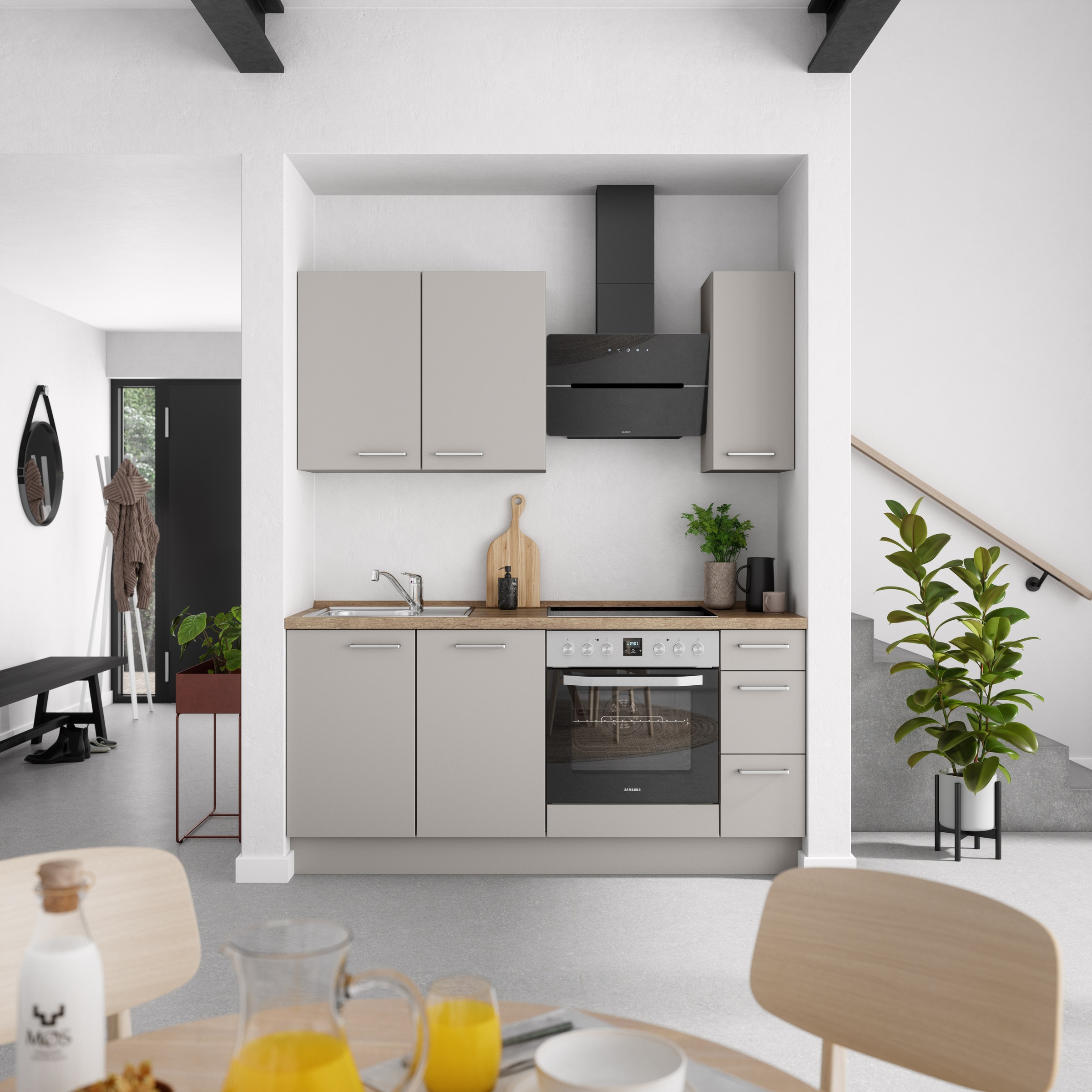 nobilia® Küchenzeile »"Touch II"« vormontiert, Ausrichtung wählbar, Breite 180 cm, wahlw. mit E-Geräten