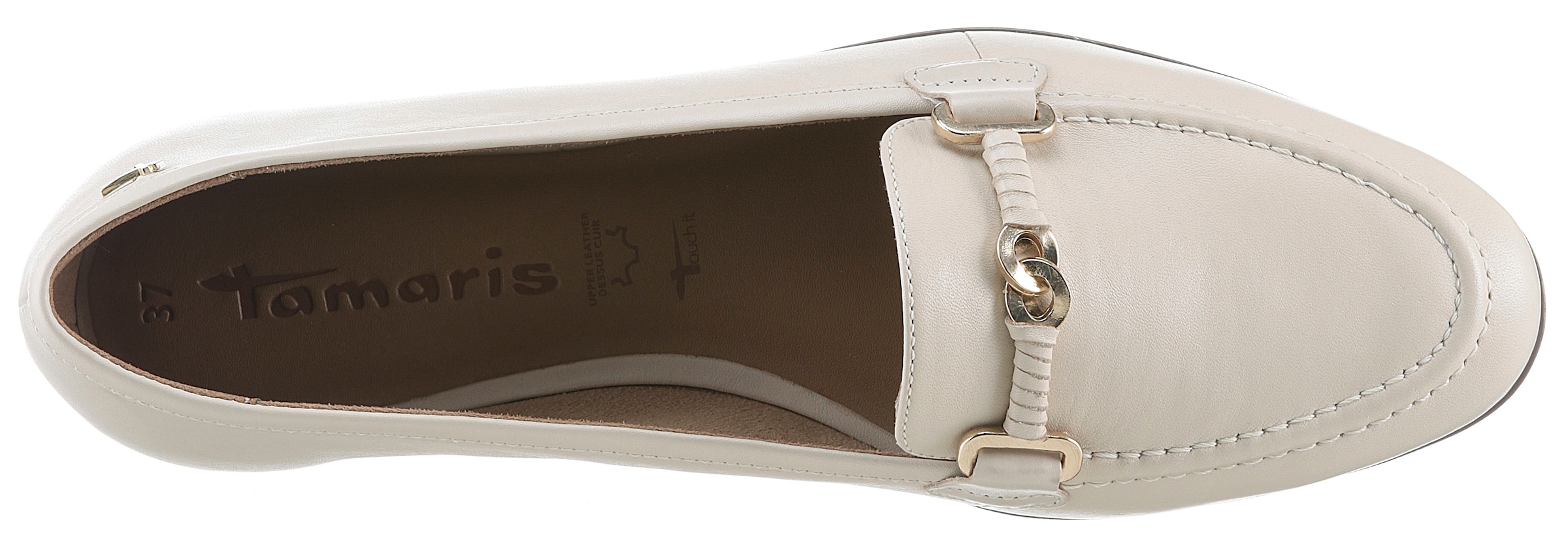 Tamaris Slipper, Blockabsatz, Schlupfschuh, Businessschuh mit hübscher Zierspange