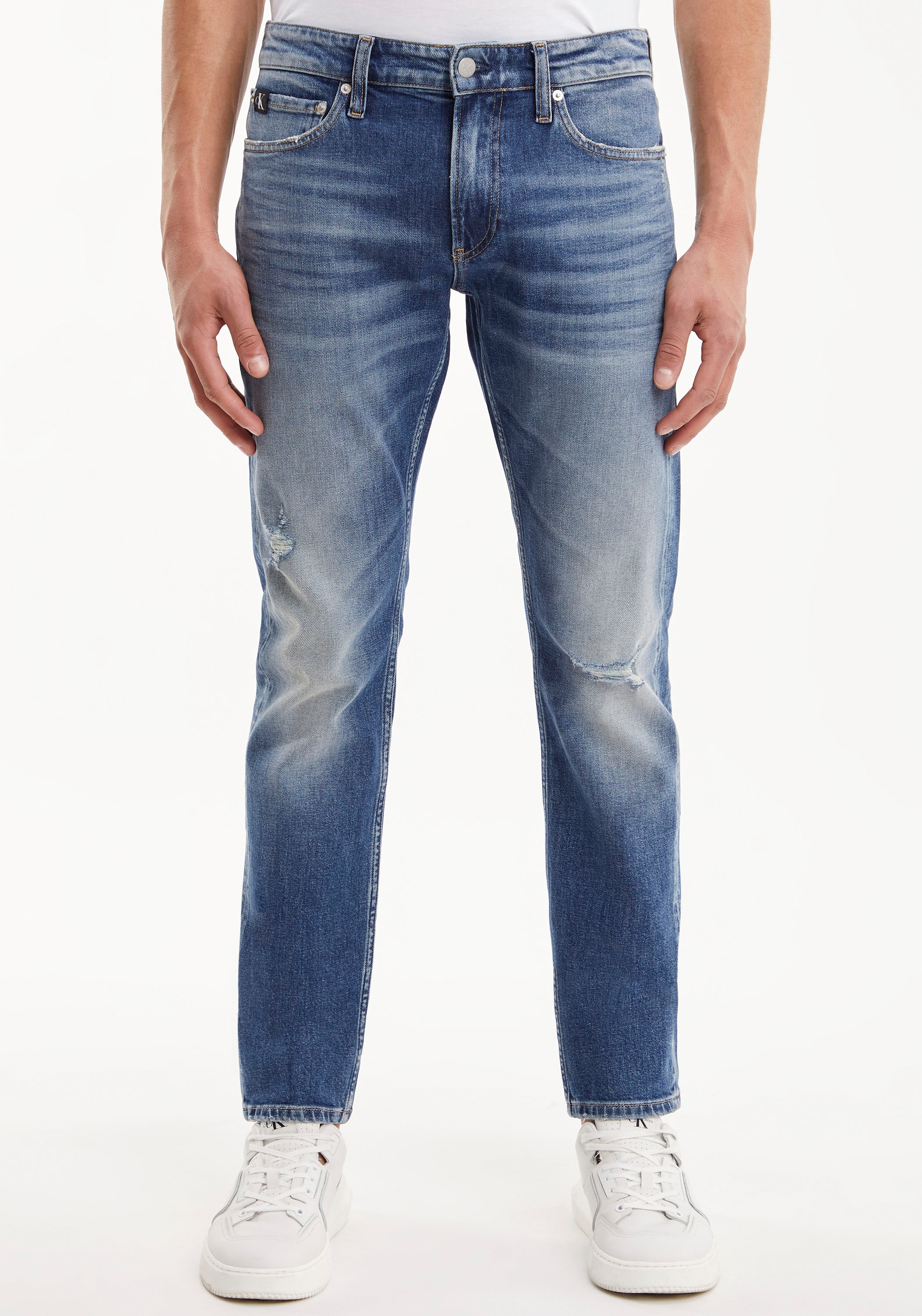 »SLIM«, Leder-Badge Slim-fit-Jeans Klein Jeans Calvin mit bei online Klein Calvin