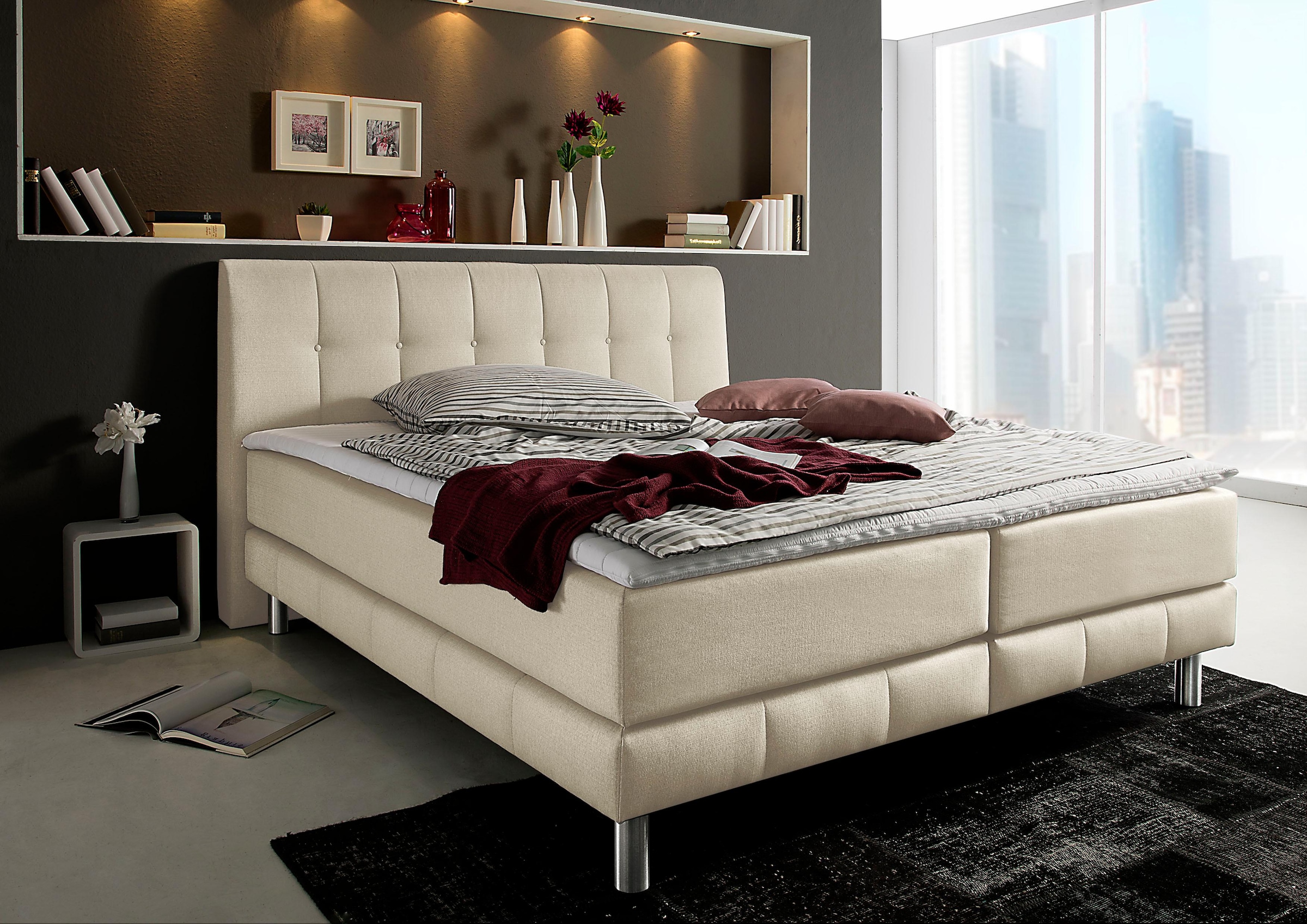 Home affaire Boxspringbett »Cafone« inkl. Topper, 5 Breiten, 3 Matratzenart günstig online kaufen