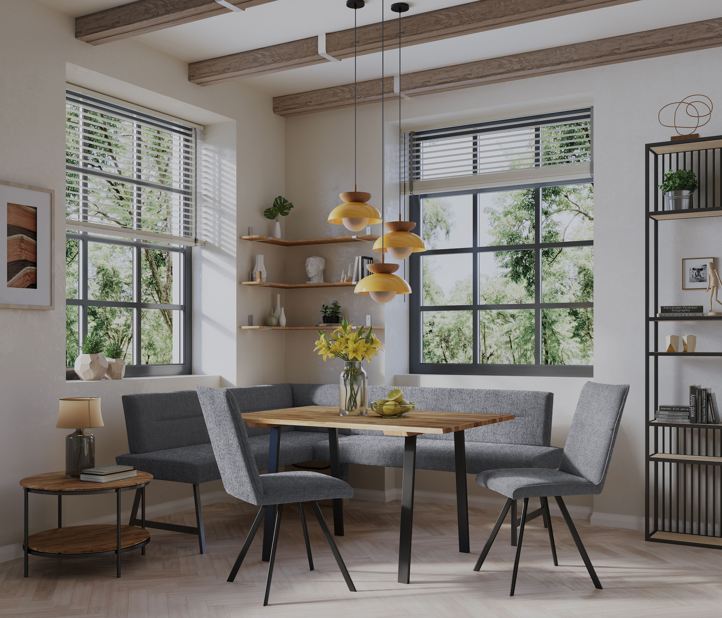 Home affaire Eckbankgruppe »Sava« Set, 4 Stk. tlg. Eckbank mit Wellenfederu günstig online kaufen