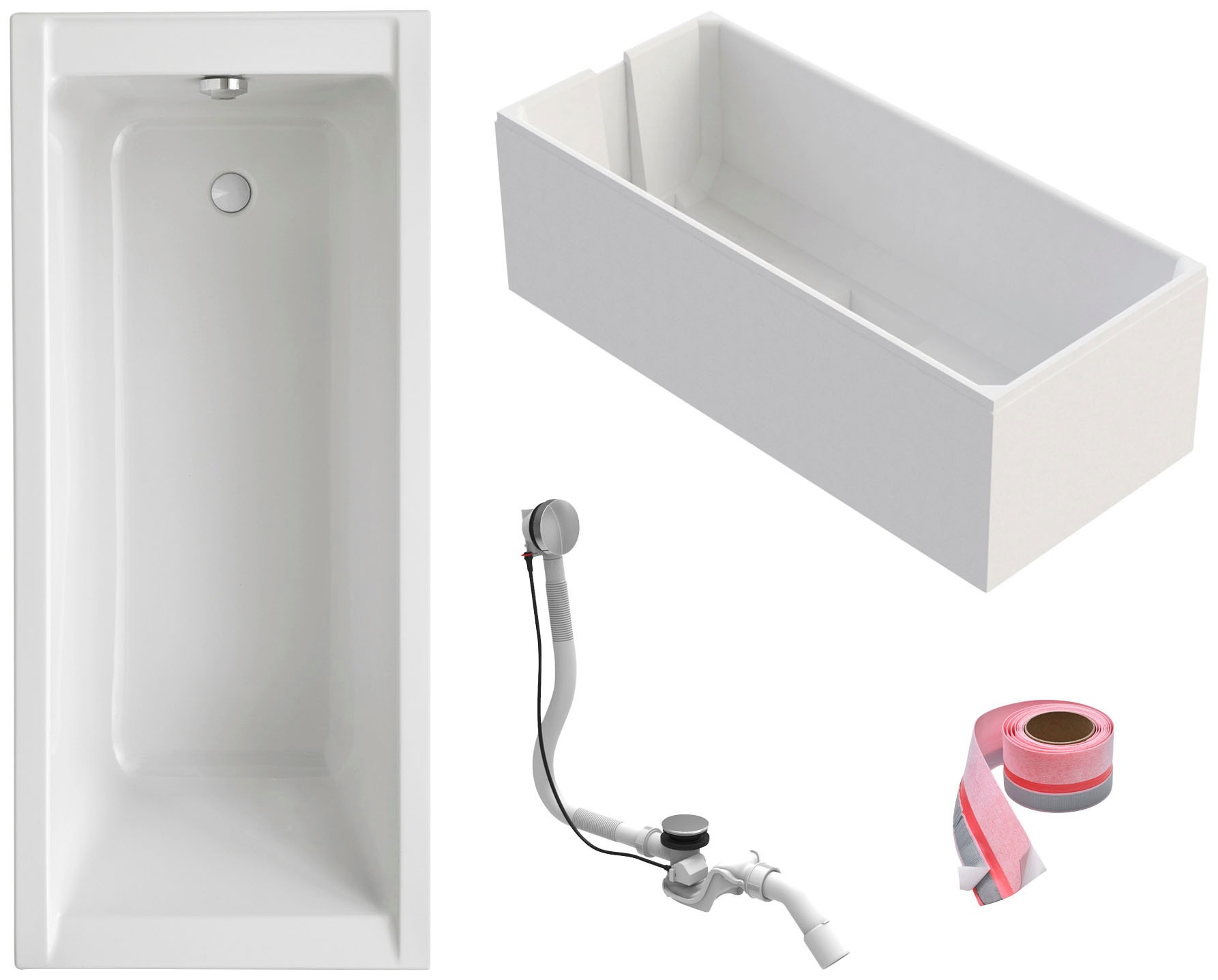 OTTOFOND Einbauwanne »Körperformwanne« Höhe 58 cm 160x75 cm, mit Wannenträg günstig online kaufen