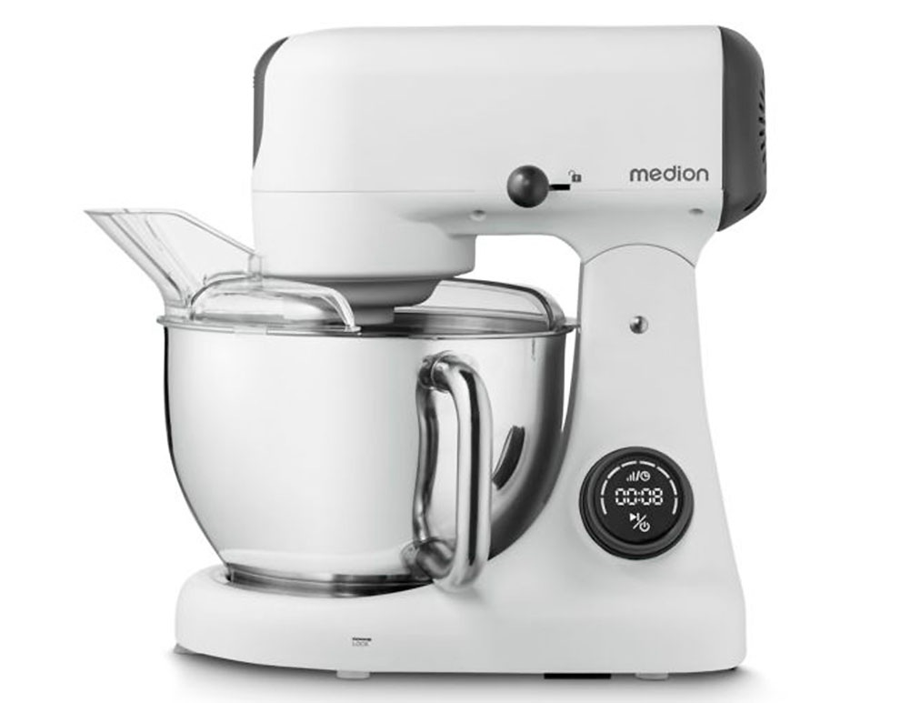 Medion® Küchenmaschine »MD 12600, 8 Geschwindigkeitsstufen, Impulsfunktion, DC-Motor, 4,6 L«, Mit umfangreichem Zubehör-Set, Fleischwolf-Aufsatz, Gemüsereibe