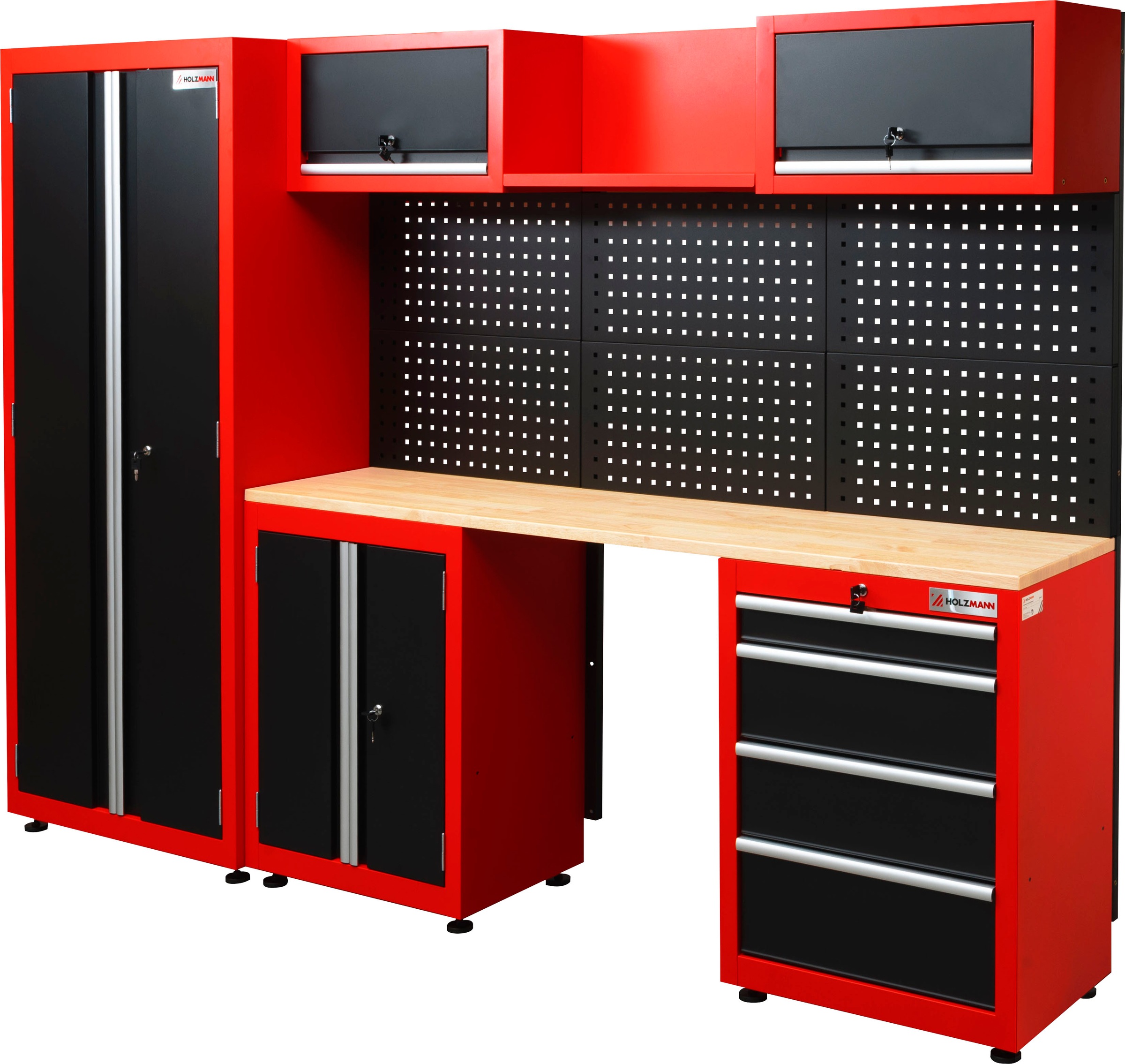 Holzmann Werkbank »WESS13«, (Set), mit Schranksystem
