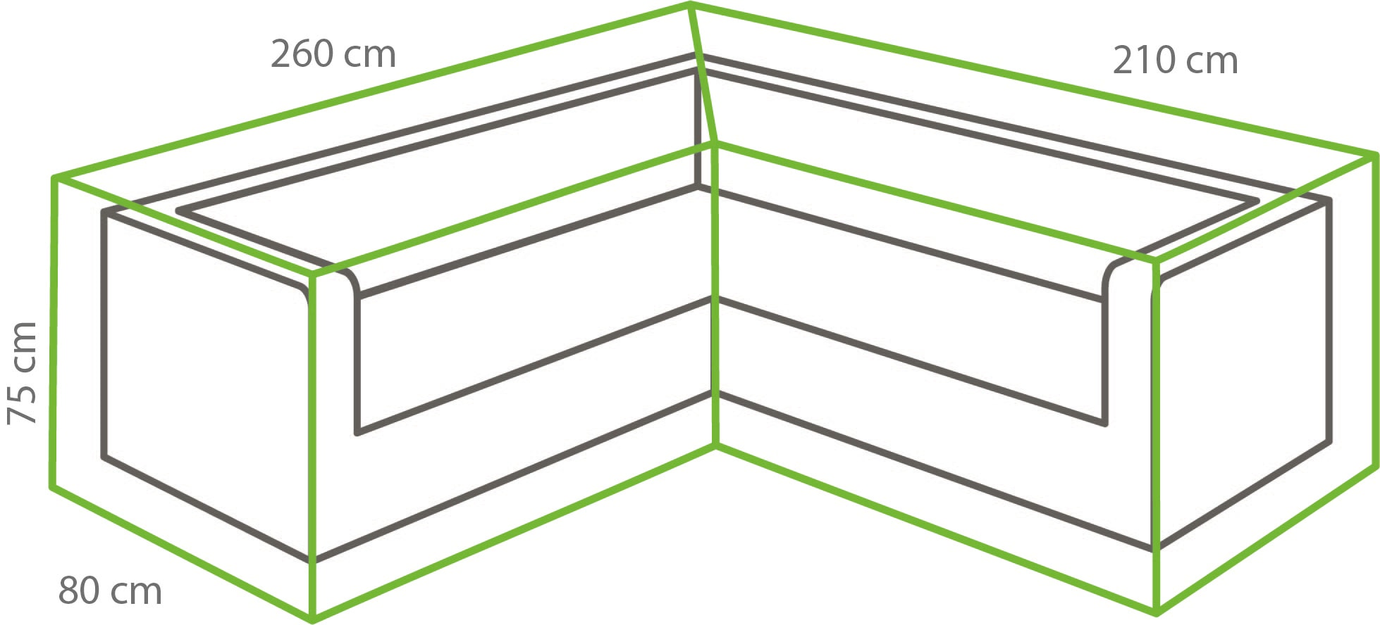 winza outdoor covers Gartenmöbel-Schutzhülle »Outdoor Cover«, für L-förmige Loungegarnitur, Maße BxT: links: 260x80 /rechts: 210x80