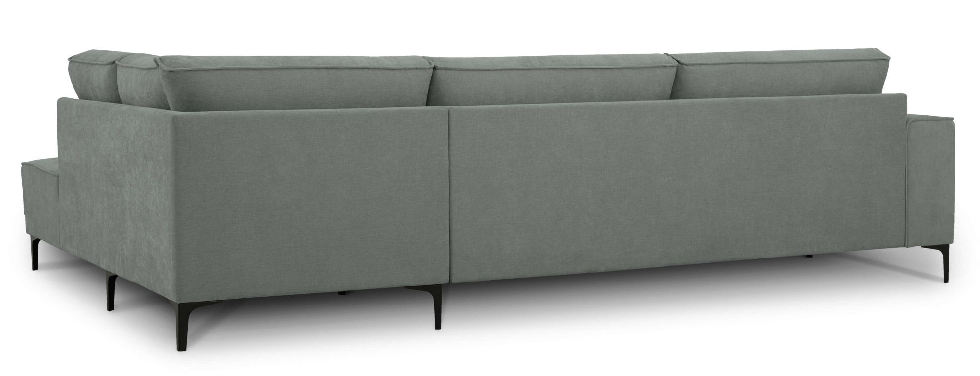 Places of Style Ecksofa »Polsterecke Oland, Struktur, Flachgewebe, Luxus-Microfaser, Boucle«, L-Form, 289 cm, Wellenunterfederung, Skandi-Design, Metallfüße