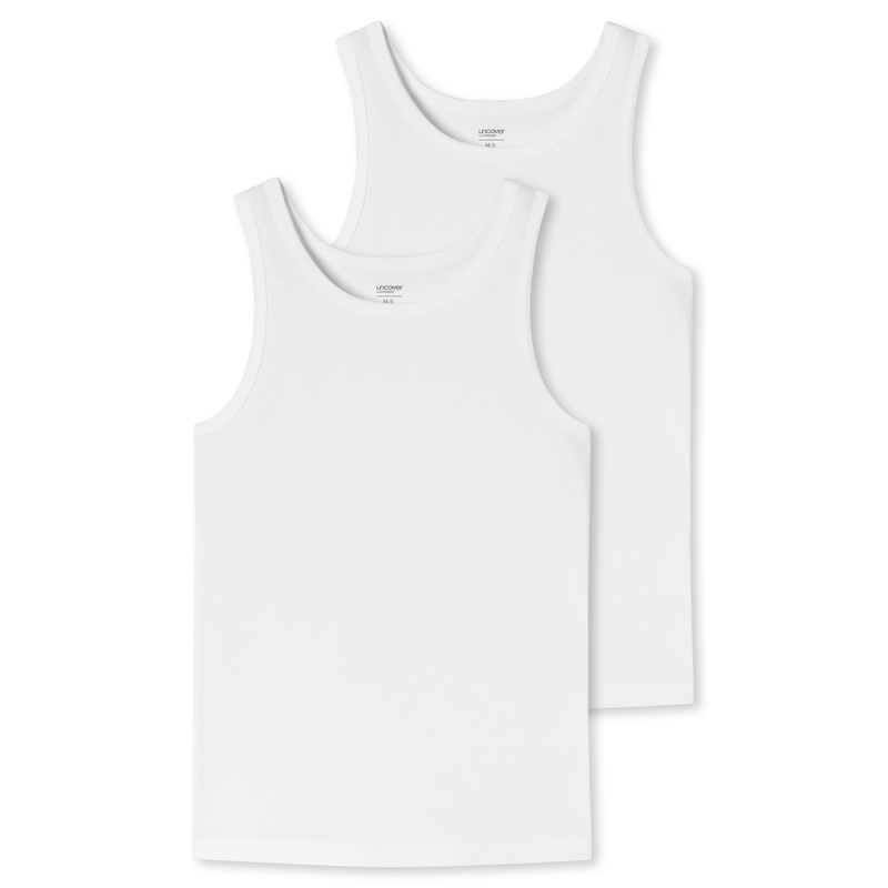 UNCOVER BY SCHIESSER Unterhemd »Uncover Cotton« 2er Pack, Rundhals, elastisch, Cotton-Mix, Multipack 100-Weiss 3XL 3XL Herren Tanktop aus der...