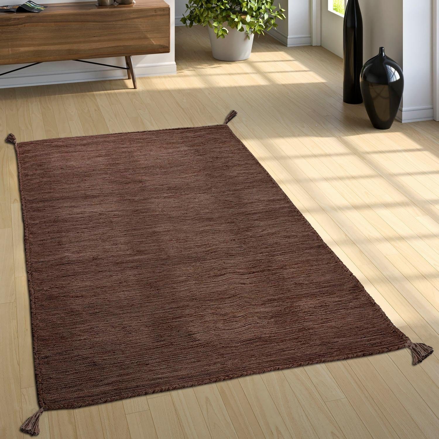 Paco Home Teppich »Kilim 210«, rechteckig, 12 mm Höhe, Handgwebt, Flachgewe günstig online kaufen