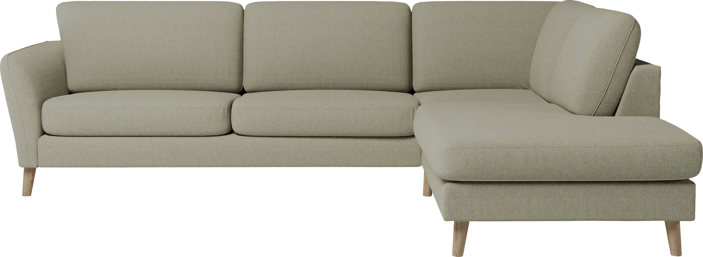 Home affaire Ecksofa »MARSEILLE 278/202 cm, L-Form, Ottom. rechts/links«, Massivholzbeine aus Eiche, in verschieden Bezügen und Farbvarianten