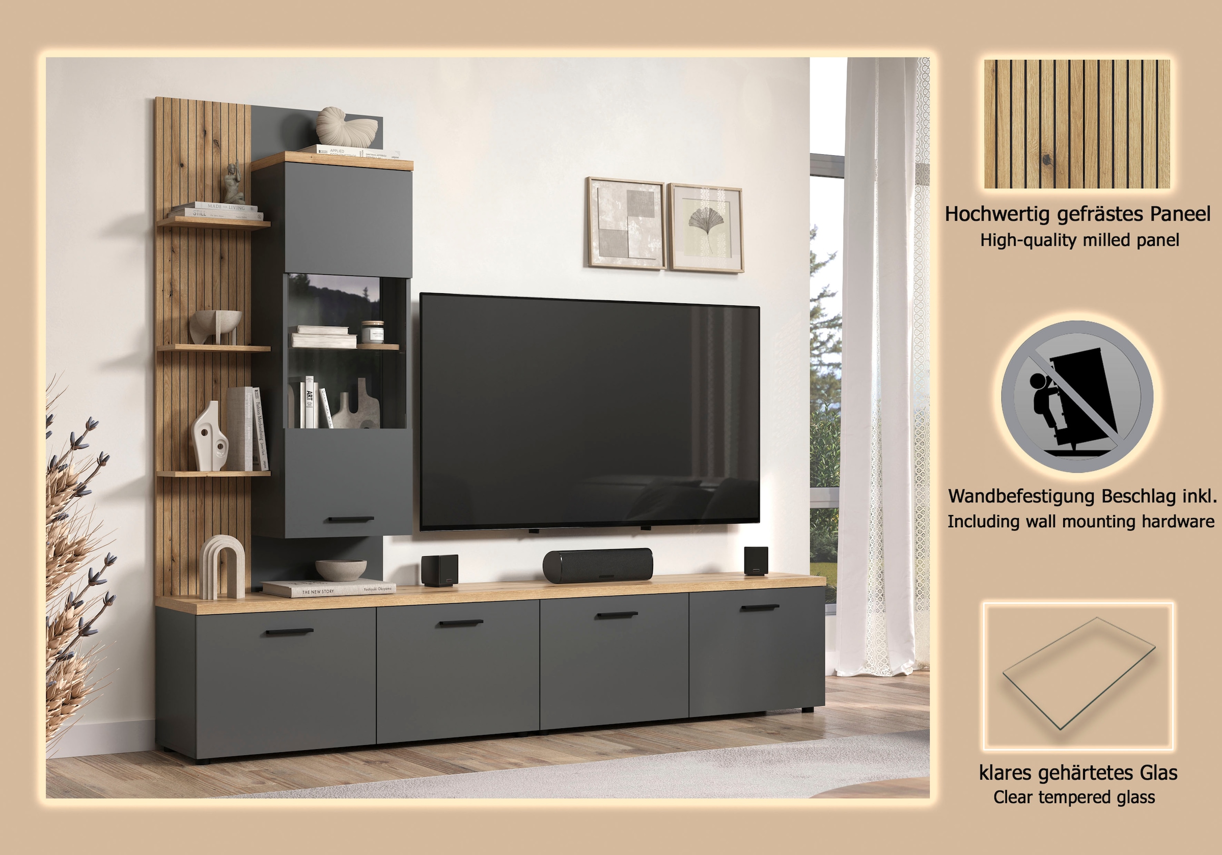 Home affaire Wohnwand »Bajo« 3 Stk. tlg.