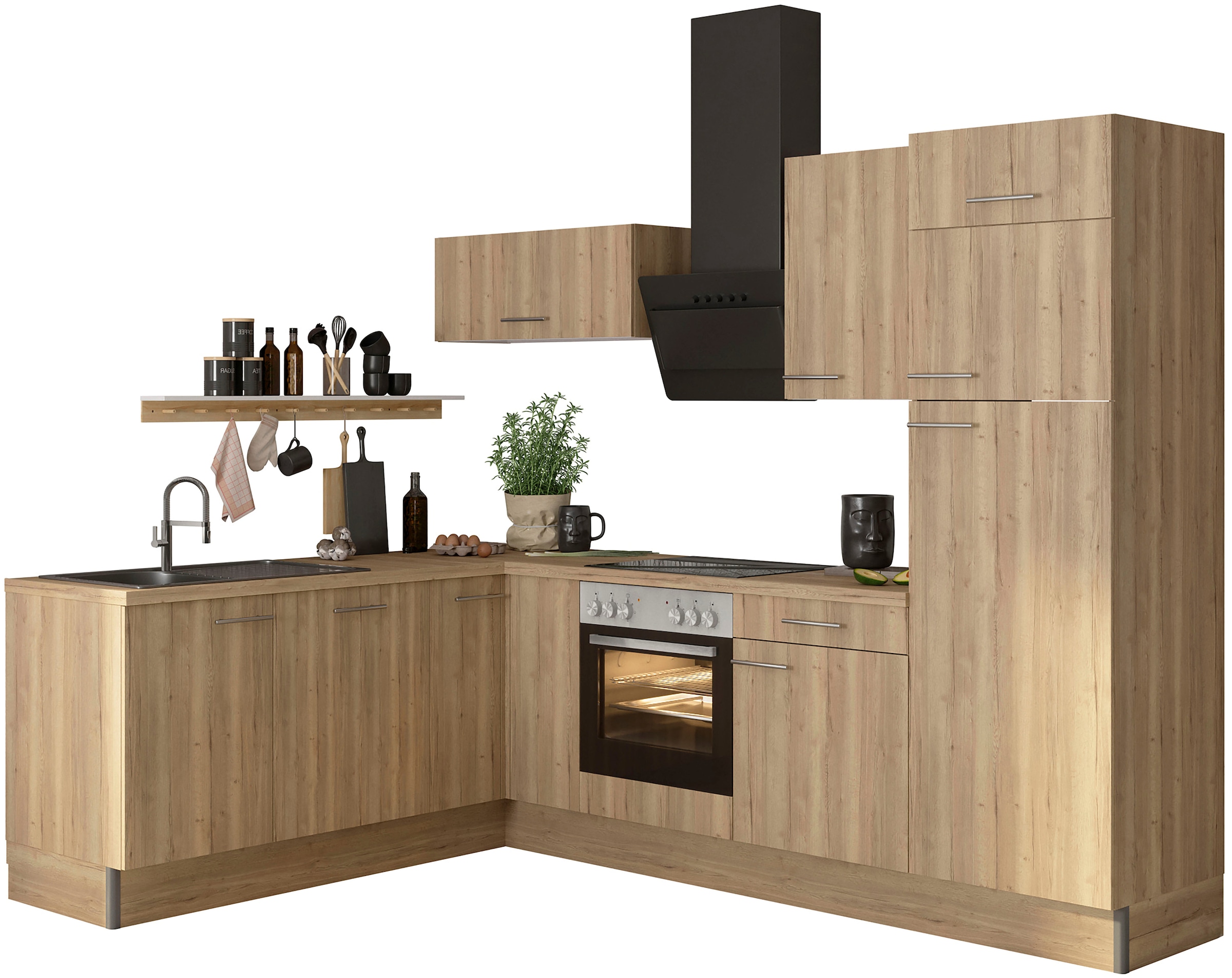 OPTIFIT Küche »Klara«, 200 x 270 cm breit, wahlweise mit E-Geräten auf  Raten bestellen | Unterschränke