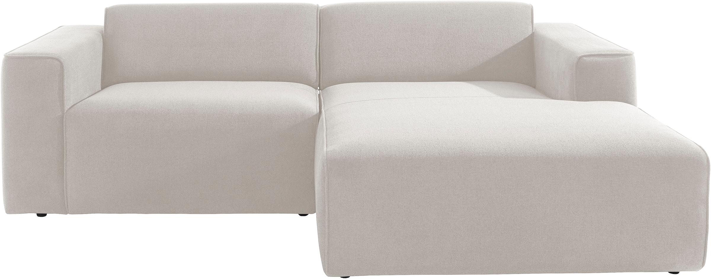 andas Ecksofa »Noord mit Kedernaht, Breite 234 cm«, Cord, Struktur, Webstoff, mit Wellenunterfederung, Massivholzrahmen