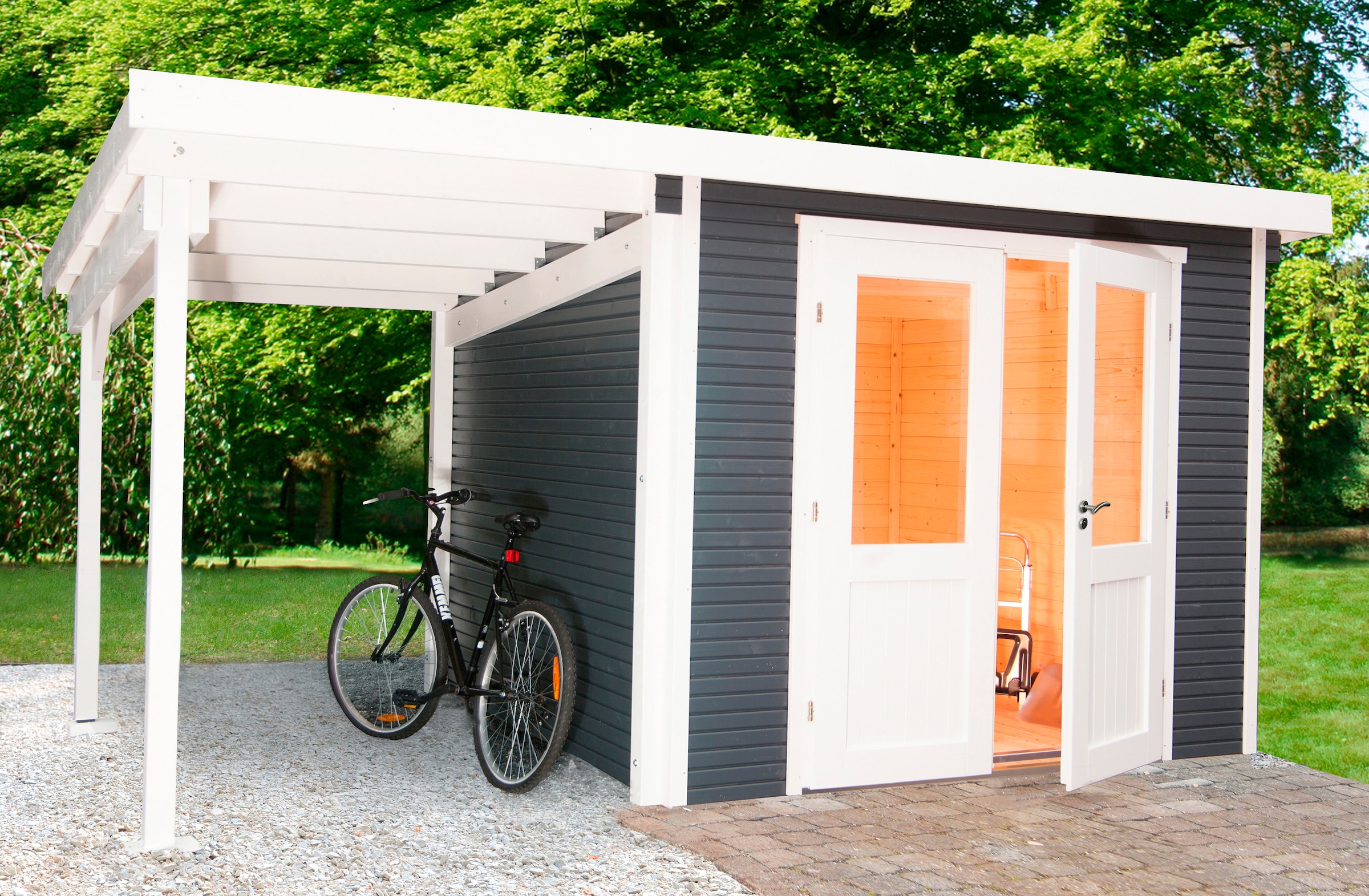 Wolff Gartenhaus »Pulti Softline 3024«, (Set)