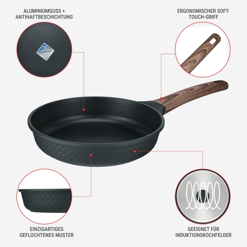 RESTO Kitchenware Bratpfanne »Ran, Universalpfanne mit Antihaftbeschichtung«, Aluminiumguss, (1 tlg.), Induktion, für alle Herdarten geeignet