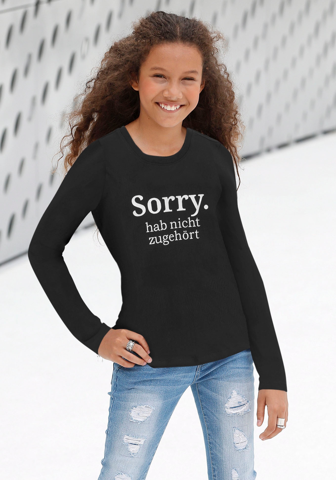 KIDSWORLD Langarmshirt »Sorry. hab nicht zugehört«, Druck jetzt im %Sale | Shirt-Sets