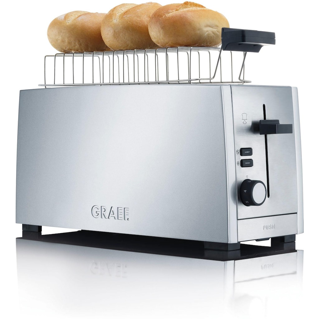 Graef Toaster »TO 100, silber«, 2 lange Schlitze, für 4 Scheiben, 1380 W