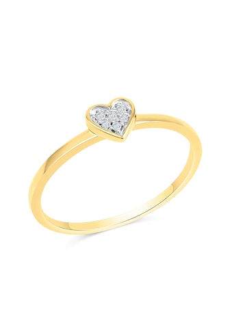 Fingerring »585 Gelbgold zweifarbig Herz Brillanten 0,025ct.«