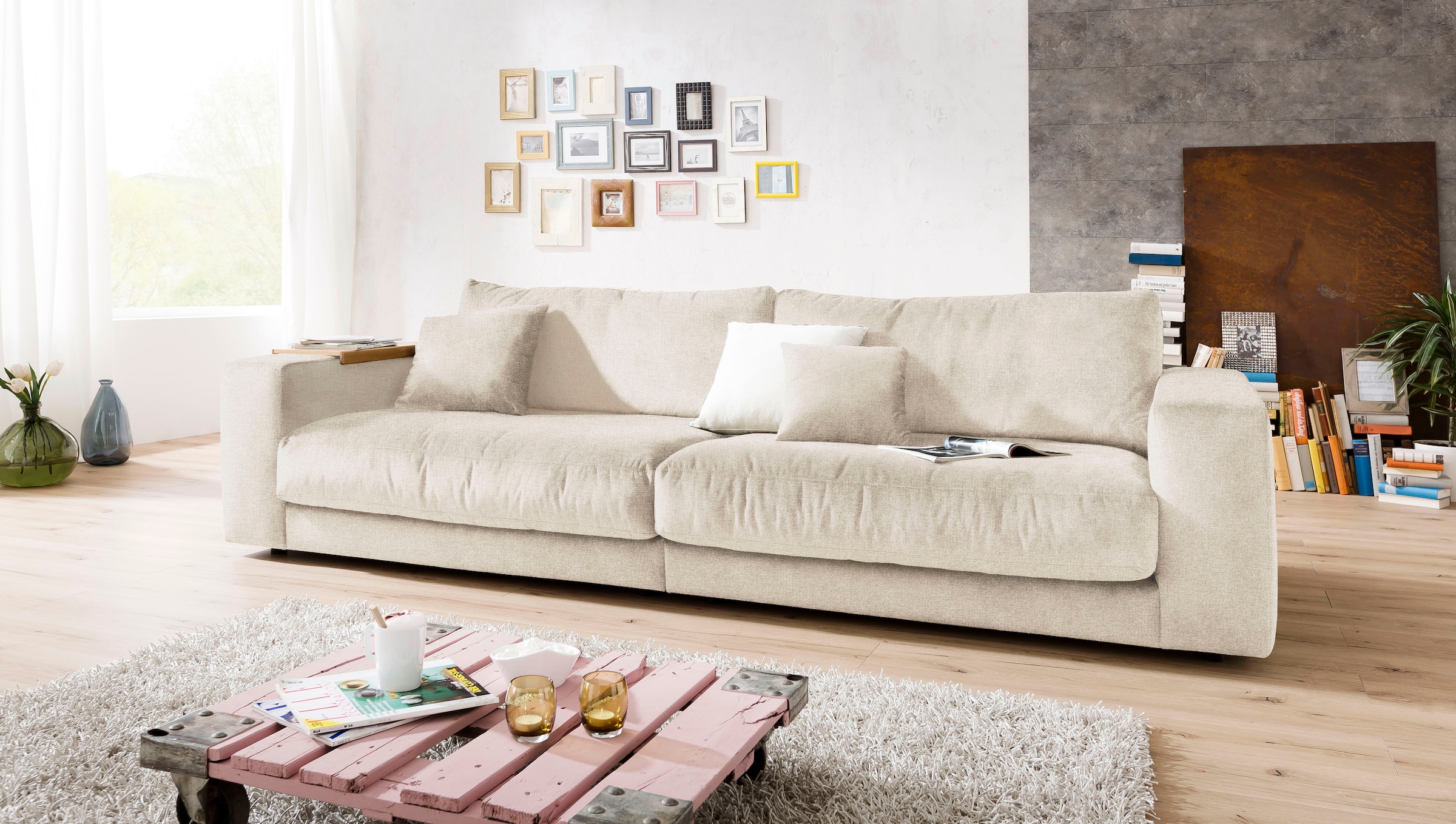 3C Candy Big-Sofa »Enisa II«, incl. 1 Flatterkissen, Wahlweise mit Flecken-Schutz-Bezug Easy care
