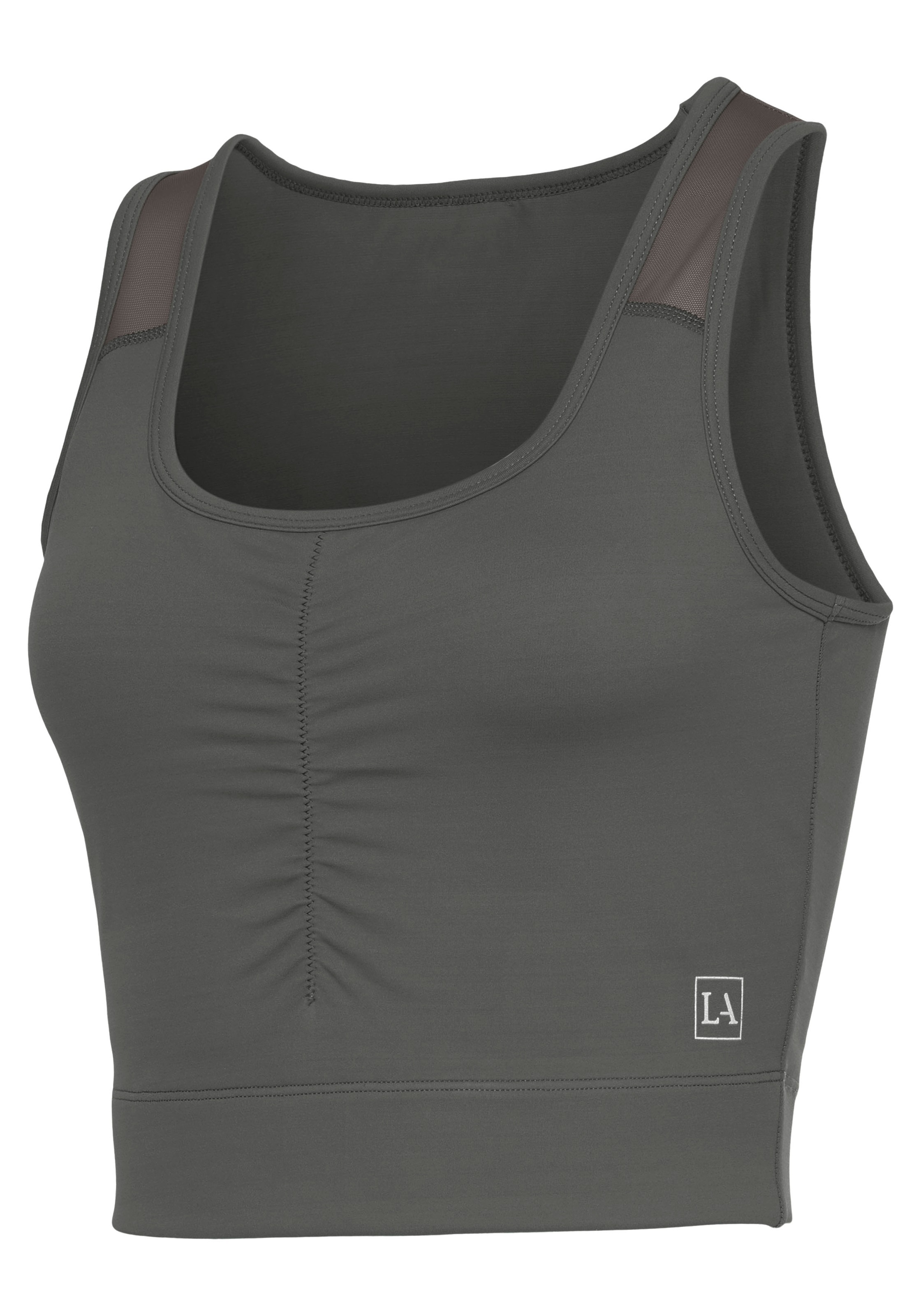 LASCANA ACTIVE Crop-Top, mit Raffung und Mesheinsätze