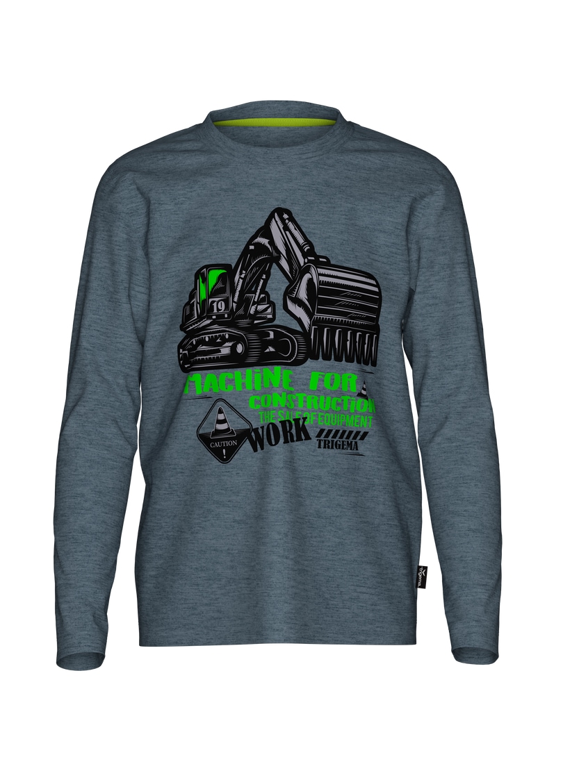 Trigema Longsleeve »TRIGEMA Langarmshirt mit großem Bagger-Print«, (1 tlg.)