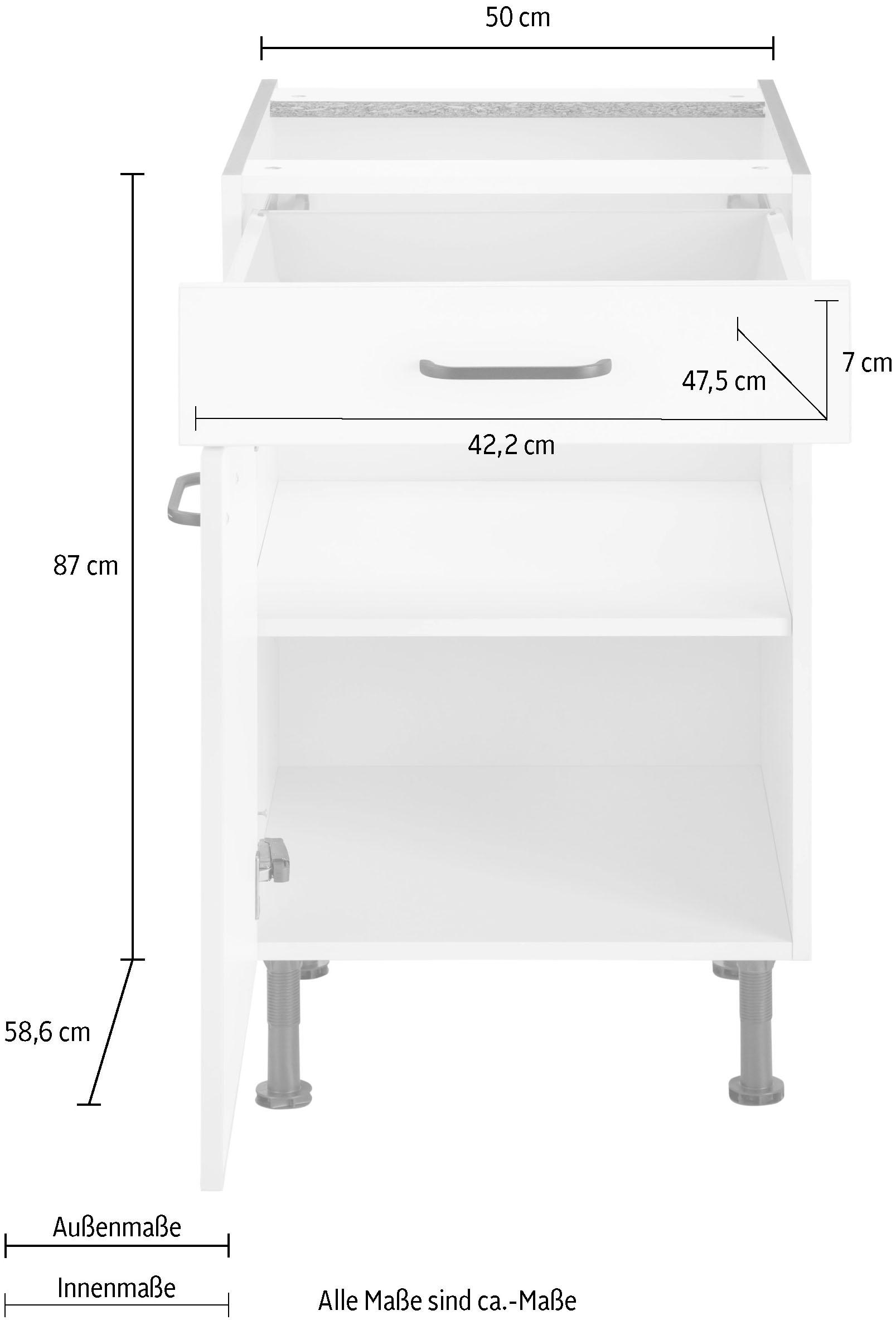 OPTIFIT Unterschrank »Elga«, mit Soft-Close-Funktion, Vollauszug, Metallgriffen, Breite 50 cm