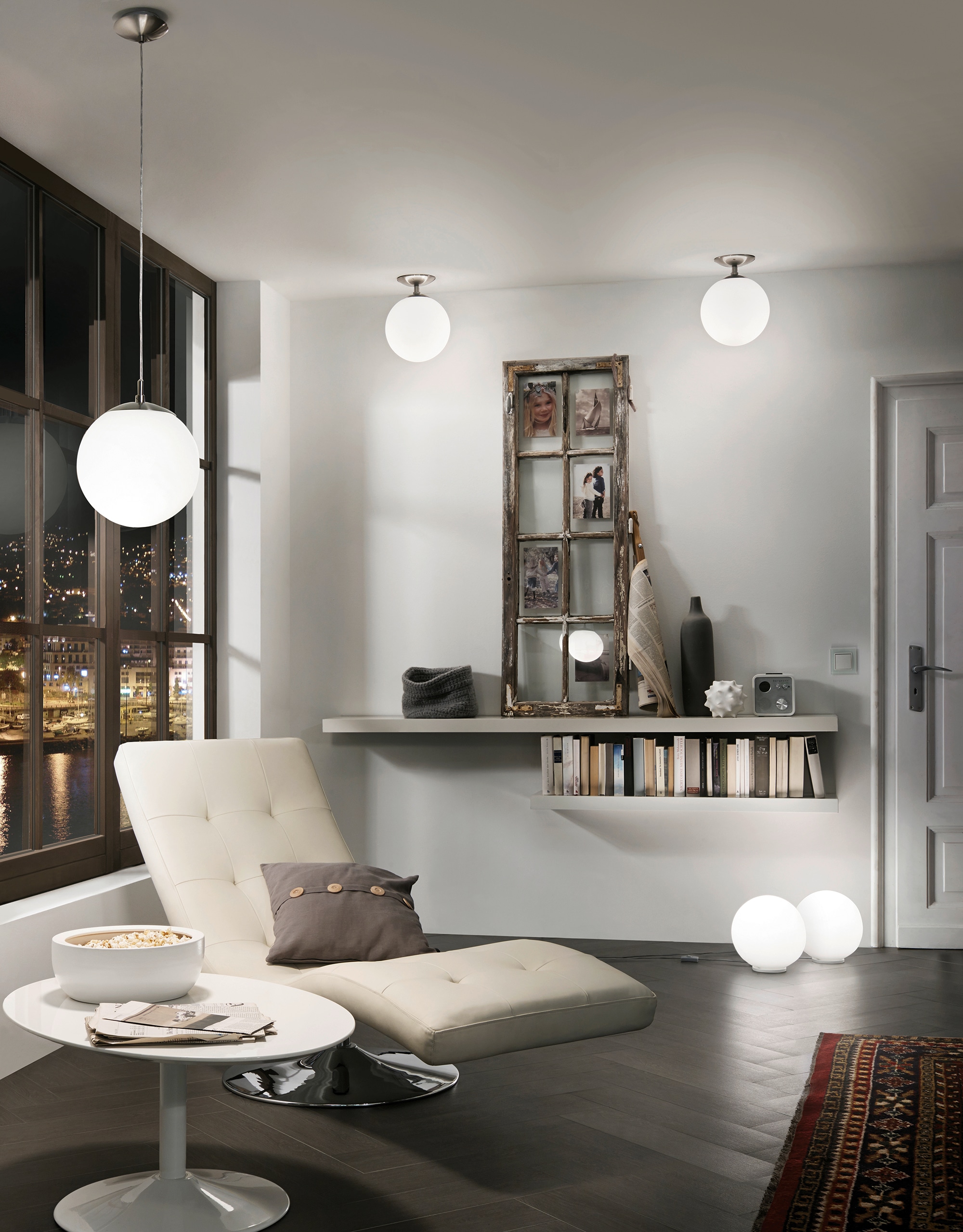 EGLO Deckenleuchte »RONDO Deckenlampe, Stahl und Glas, E27, IP20, Wohnzimmerlampe, Lampe« E27 Deckenleuchte, H31,5 x Ø25 cm, nickel-matt, 1X60W exkl.