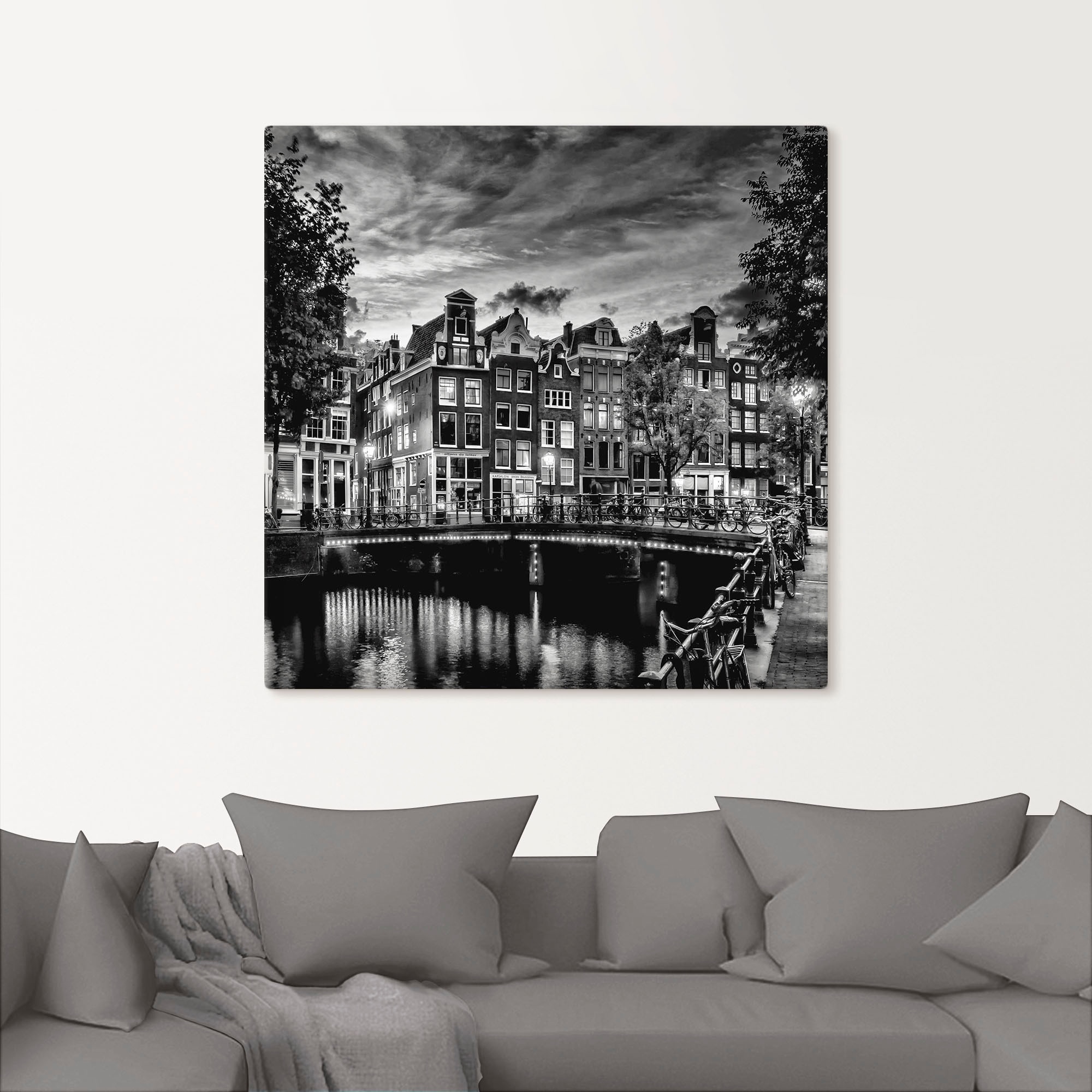 Artland Wandbild »Amsterdam Abendidylle«, Amsterdam, (1 St.), als Leinwandbild, Poster, Wandaufkleber in verschied. Größen