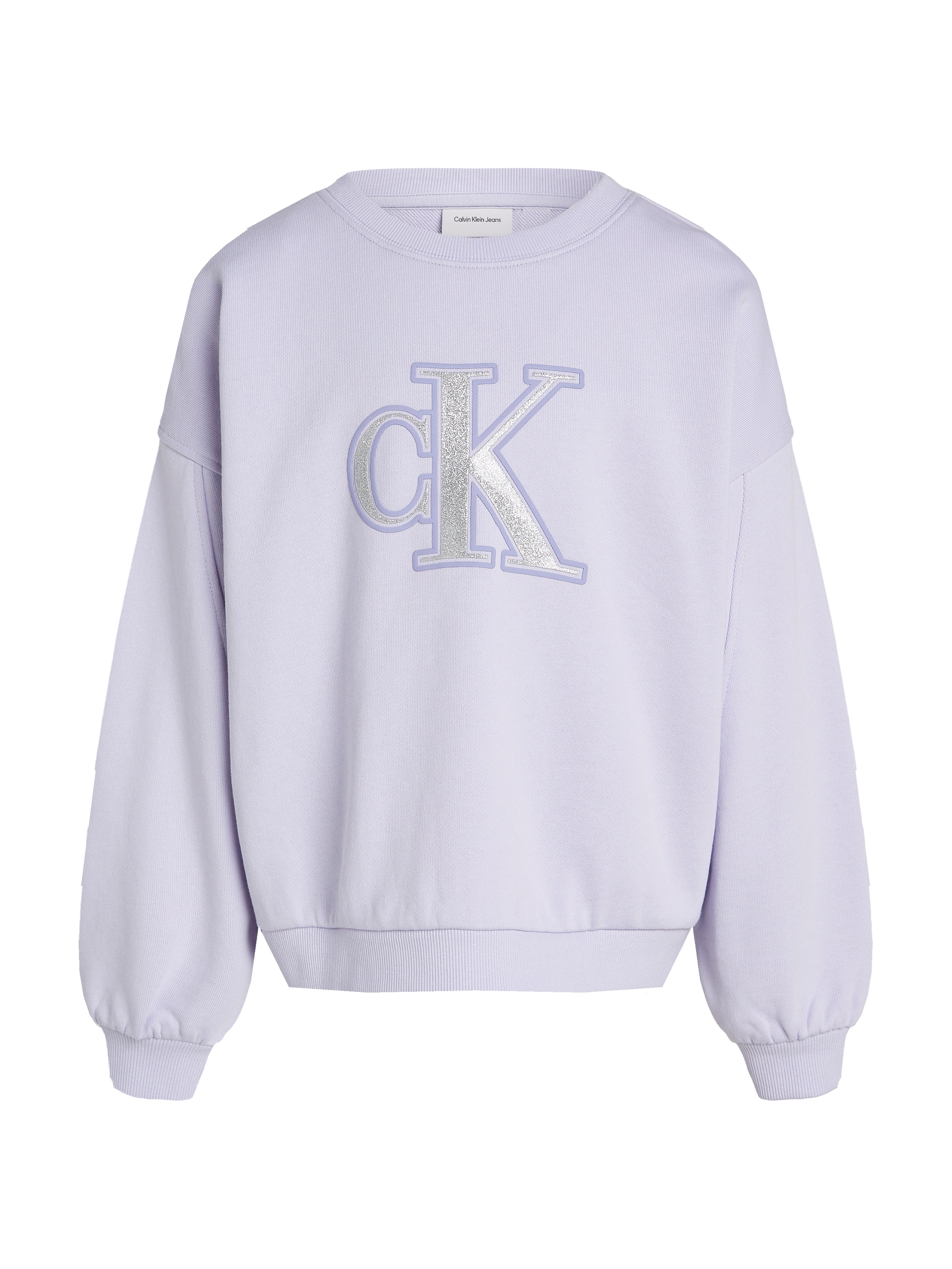 Calvin Klein Jeans Sweatshirt »METALLIC CK LS CN SWEATSHIRT«, mit glitzerndem Logo