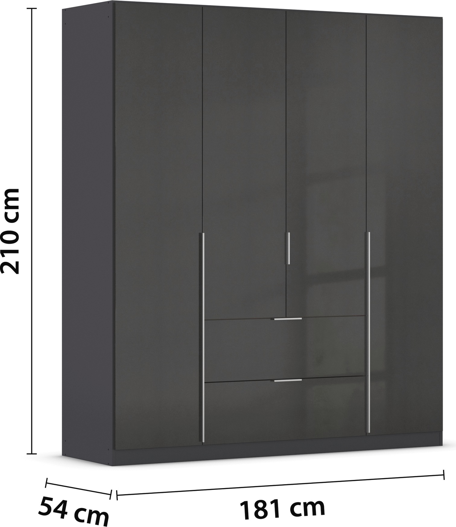 rauch Drehtürenschrank »Kleiderschrank Schrank Garderobe AGORDO mit Dekor- oder Hochglanzfront«, (in zwei Griff-Farben mit Dekor- oder Hochglanzfront), mit Außenschubkästen, in 6 Breiten und 2 Höhen MADE IN GERMANY