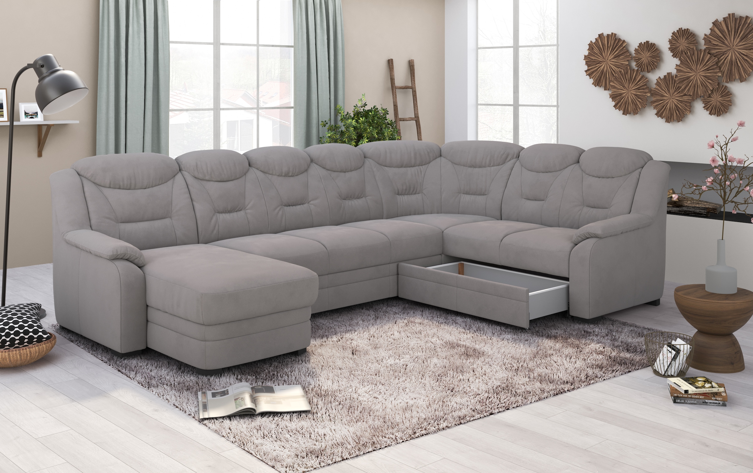 COTTA Wohnlandschaft »Marcus U-Form«, wahlweise mit Bettfunktion & Stauraum