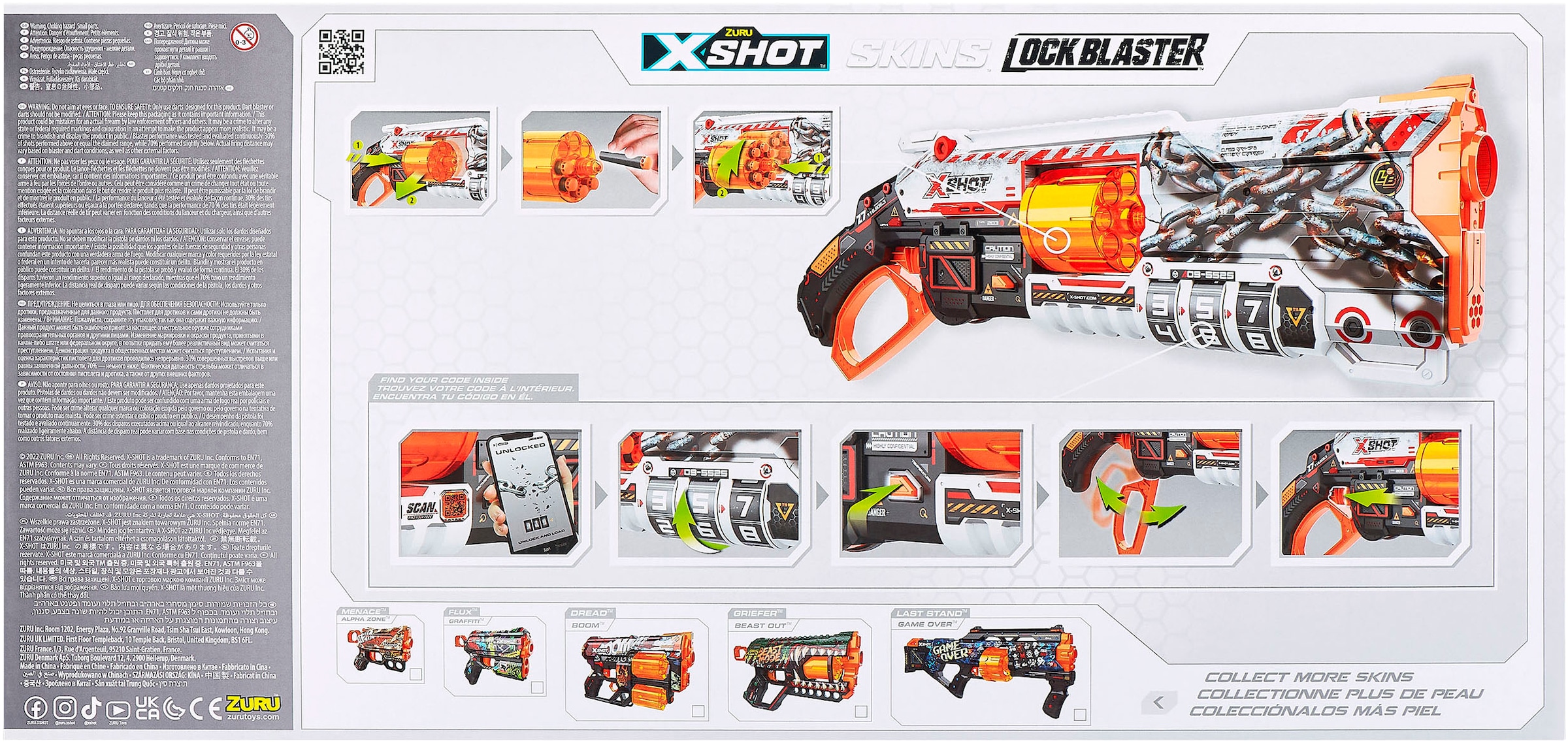 XSHOT Blaster »XSHOT, Skins Lock Blaster mit Darts«