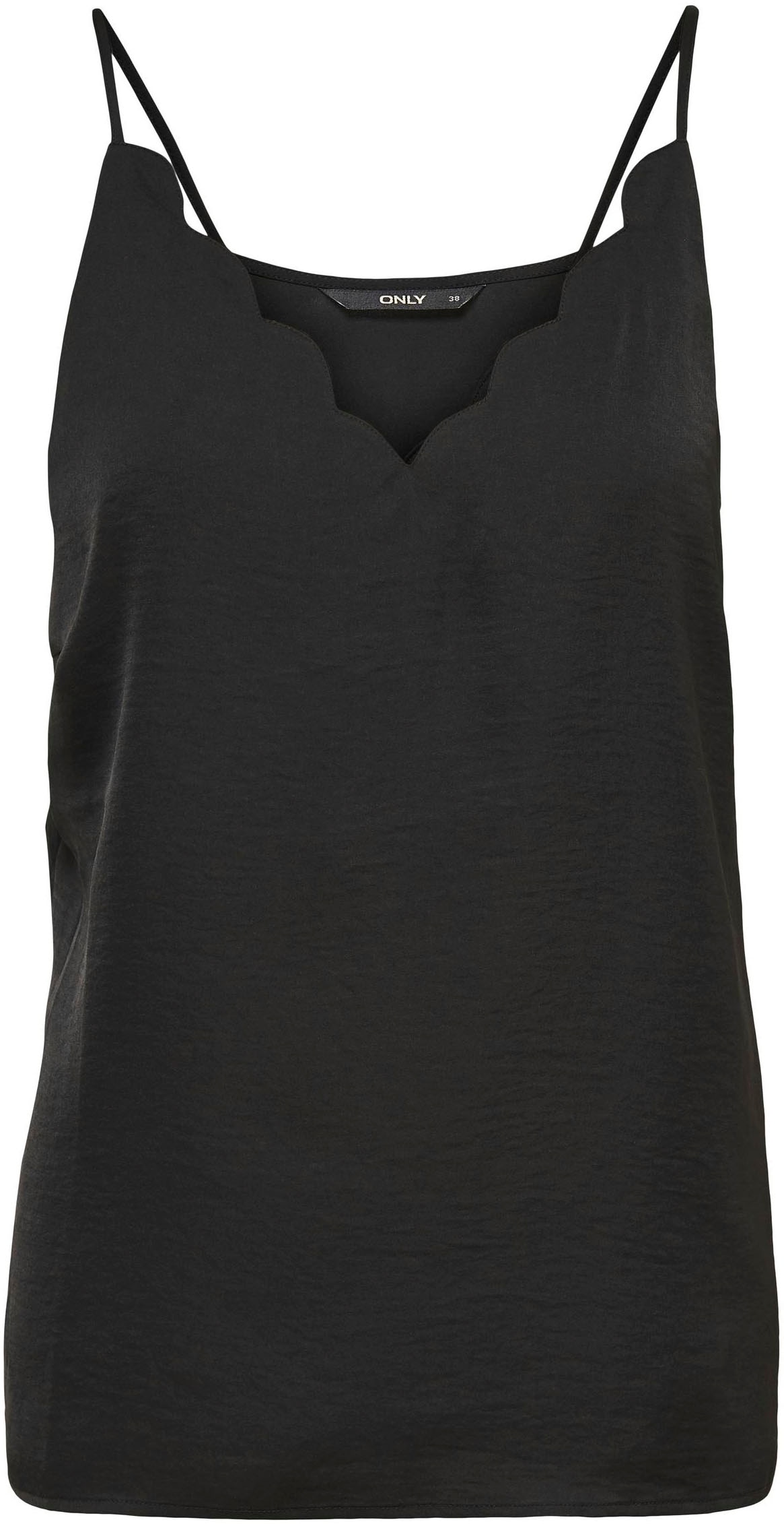 ONLY Spaghettitop »ONLDEBBIE – Singlet mit geschwungener Ausschnittkante« unifarben, feminin, tailliert, Polyester, Spaghettiträger