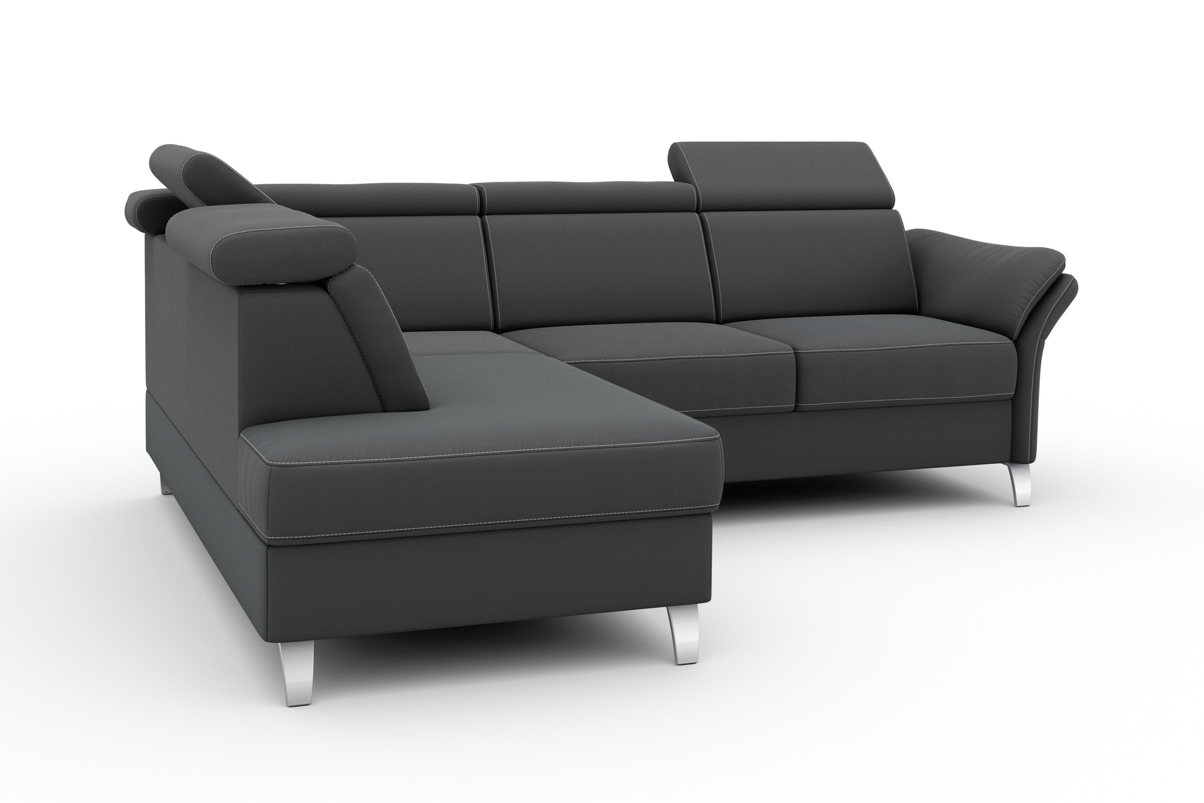 sit&more Ecksofa »Vincenzo L-Form«, inklusive Kopfteilverstellung, wahlweise mit Bettfunktion, Bettkasten