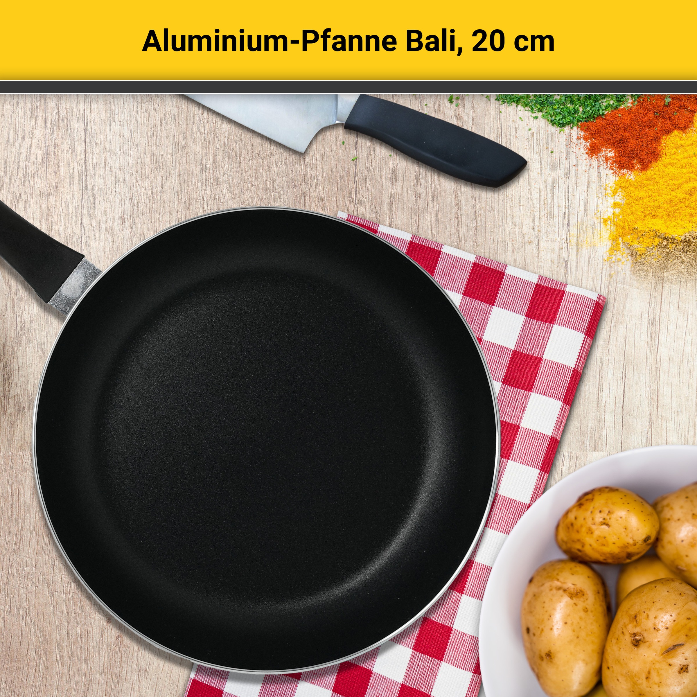 Krüger Bratpfanne »Aluminium Pfanne Bali«, Aluminium, (1 tlg.), für Induktions-Kochfelder geeignet