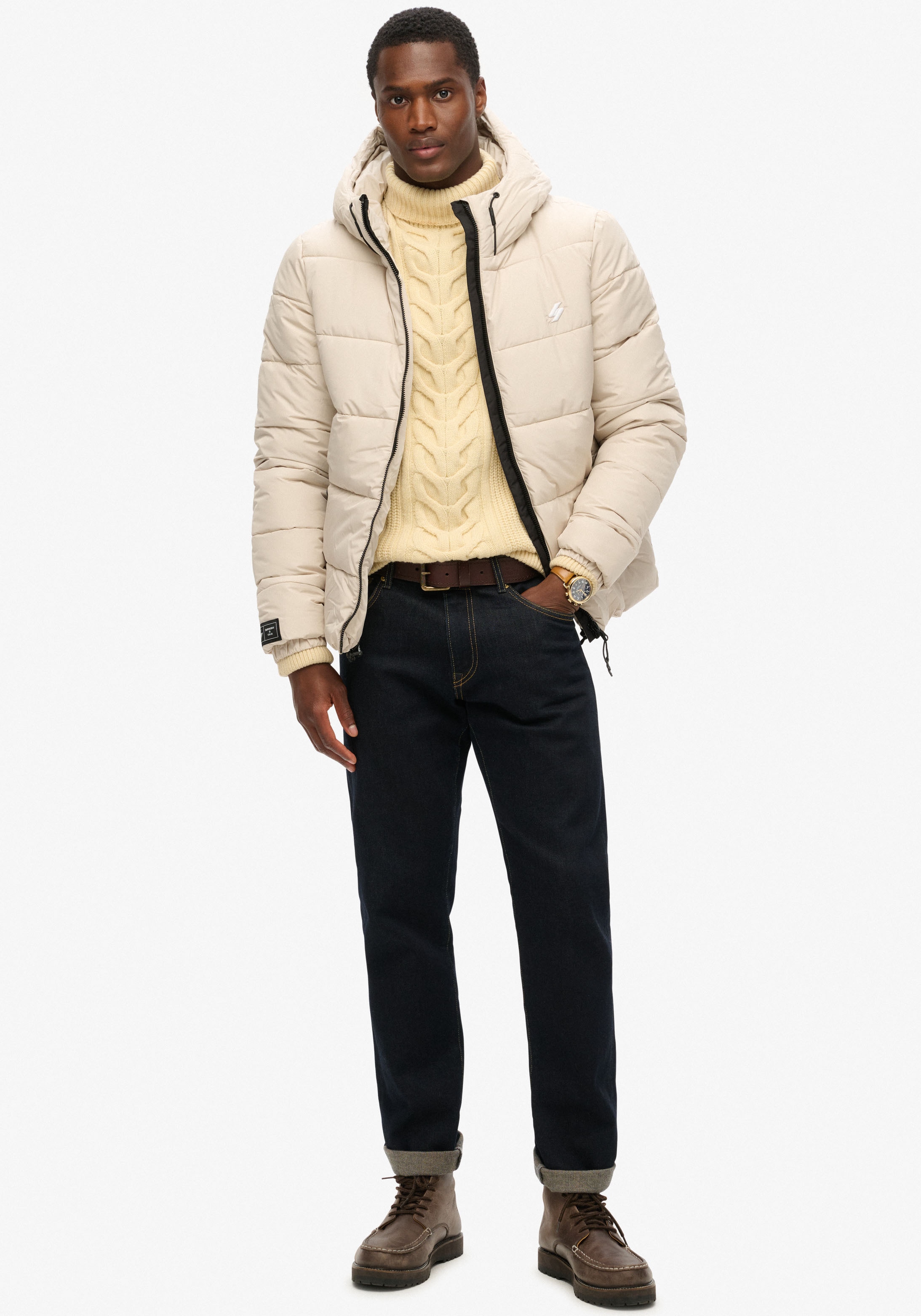 Superdry Steppjacke »HOODED SPORTS PUFFR JACKET« mitKapuze mit kontrastfarbener Stickerei