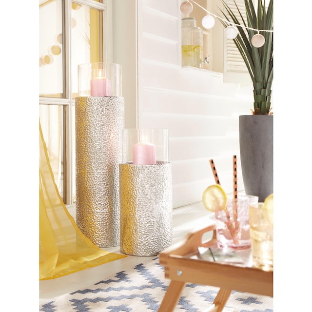 Home affaire Windlicht, (1 St.), Bodenwindlicht, aus Metall, mit  Glaseinsatz, ideal für Stumpenkerzen online kaufen