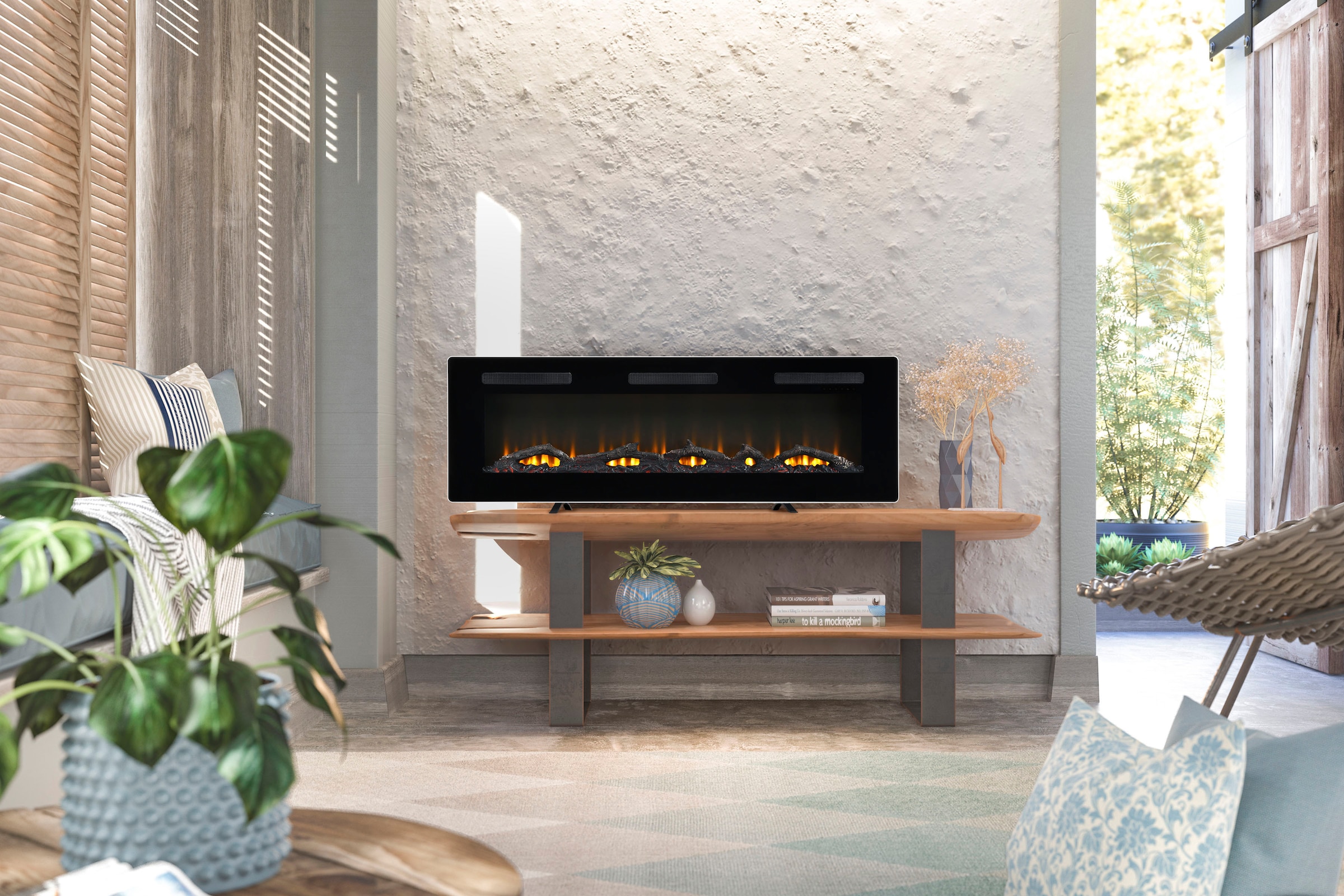 Dimplex Elektrokamin »Sierra 60"«, schwarz,mit Heizung, Fernbedienung, App, Optiflame® Flammeneffekt