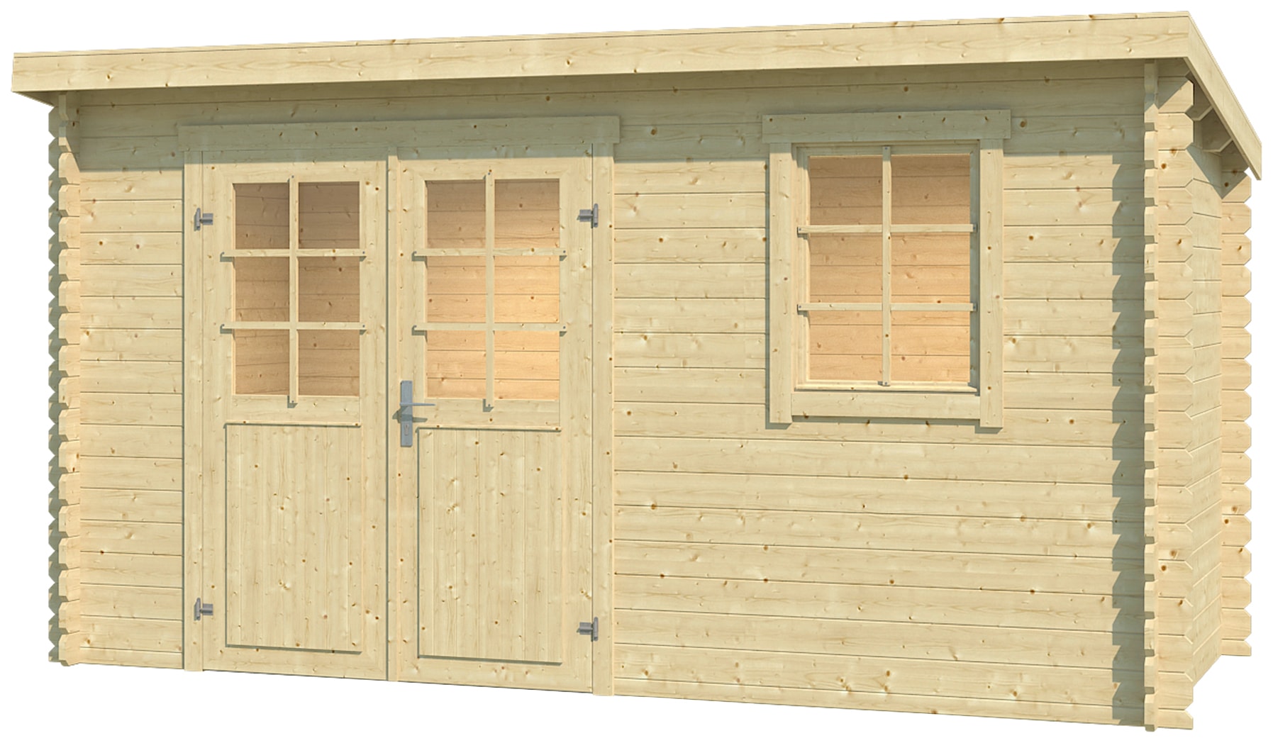 LASITA MAJA Gartenhaus »Amira 175«, Blochbohlenhaus 28mm, Fundamentmass 3800x1750, Naturbelassen