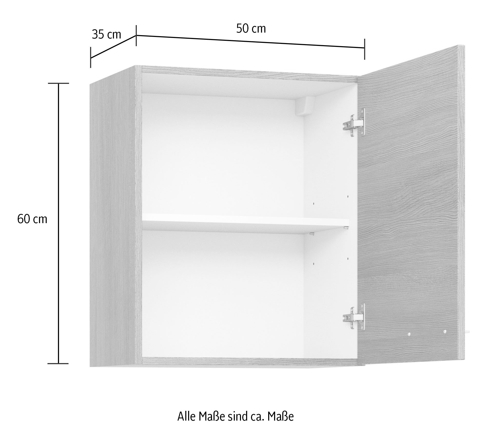 KOCHSTATION Hängeschrank »KS-Trea O50-60«, inklusive Einlegeboden, Breite 50 cm, Höhe 60 cm