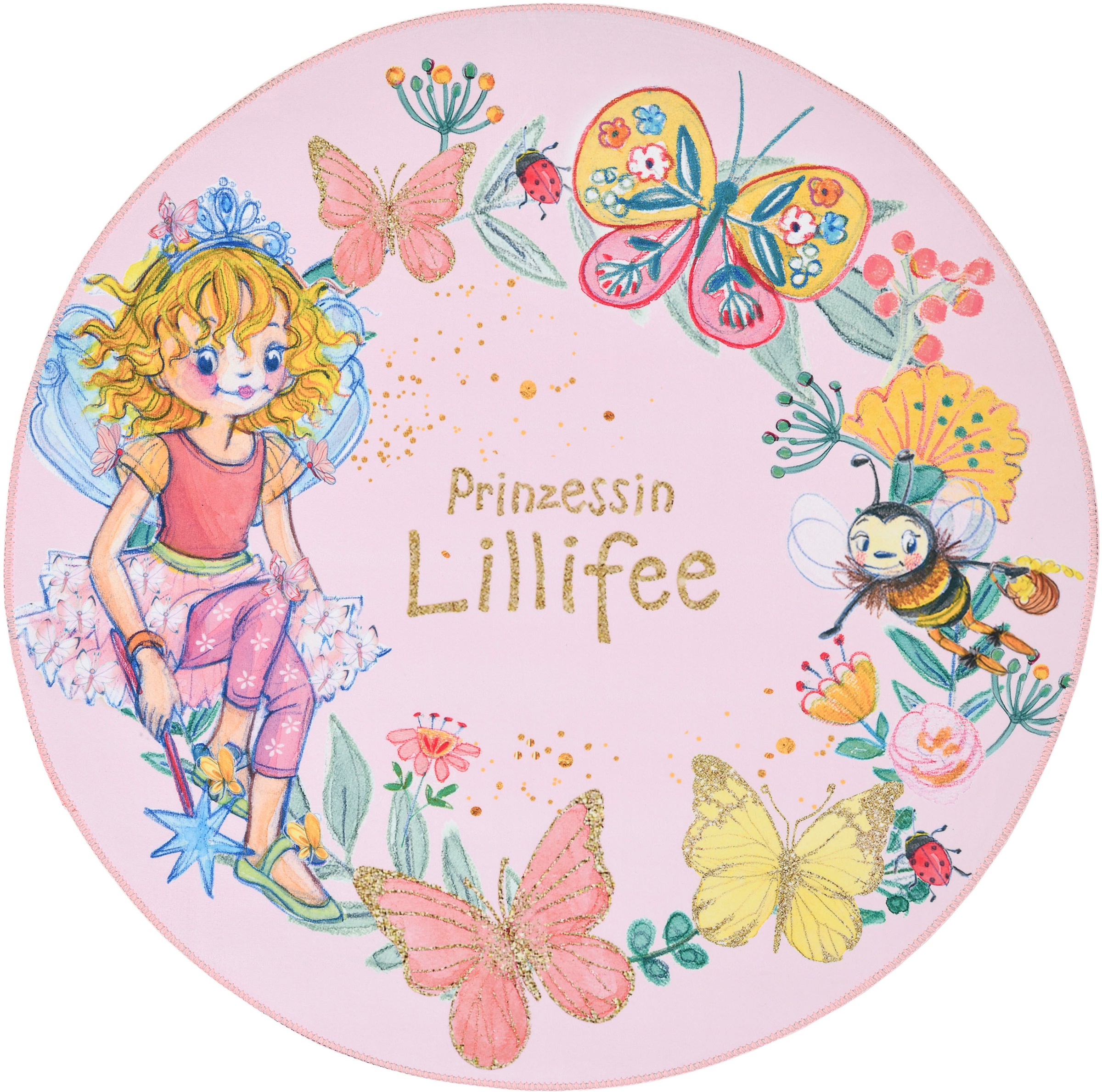 Prinzessin Lillifee Kinderteppich »Lillifee LI-132«, rund, 6 mm Höhe, bedru günstig online kaufen