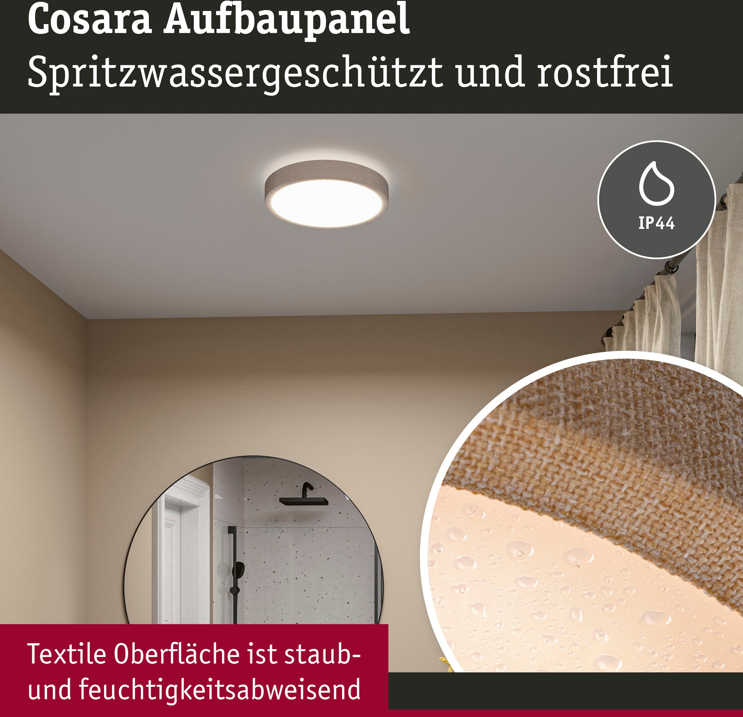 Paulmann LED Panel »Cosara 15W 4000K 300mm IP44«, 1 flammig
