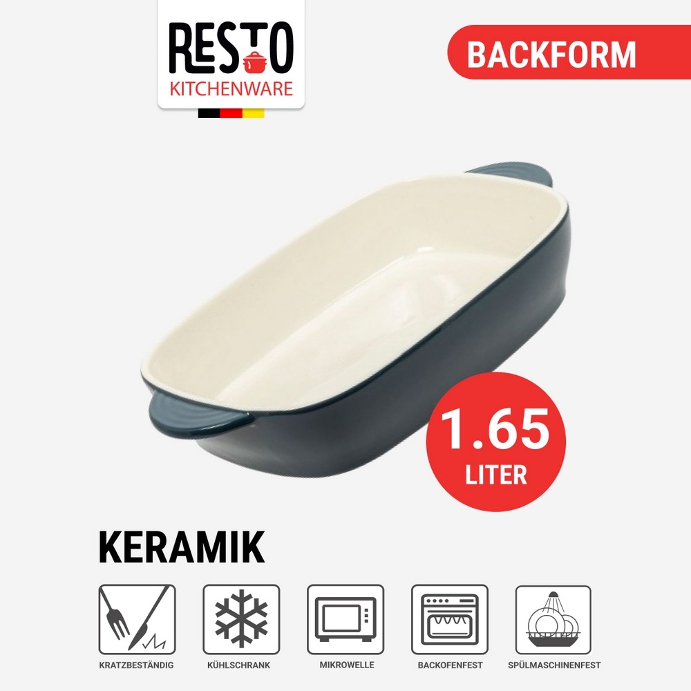 RESTO Kitchenware Backform »Fornax, Auflaufform, Lasagneform, Ofenform, spülmaschinengeeignet«, (1 St.), rechteckig, für Kuchen, Lasagne, Brownie