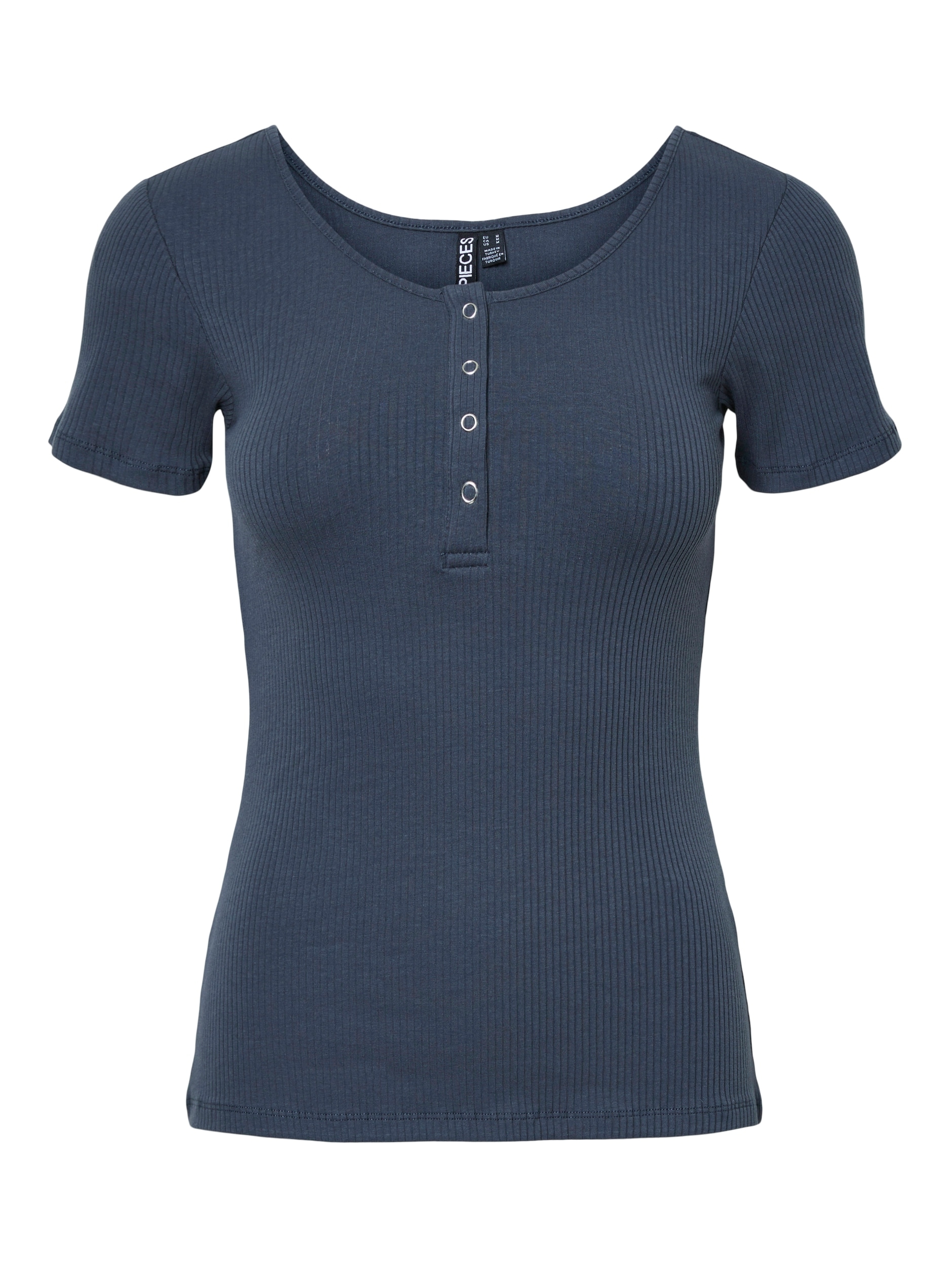 pieces Kurzarmshirt »PCKITTE SS TOP NOOS BC« Baumwollmischung, slim fit