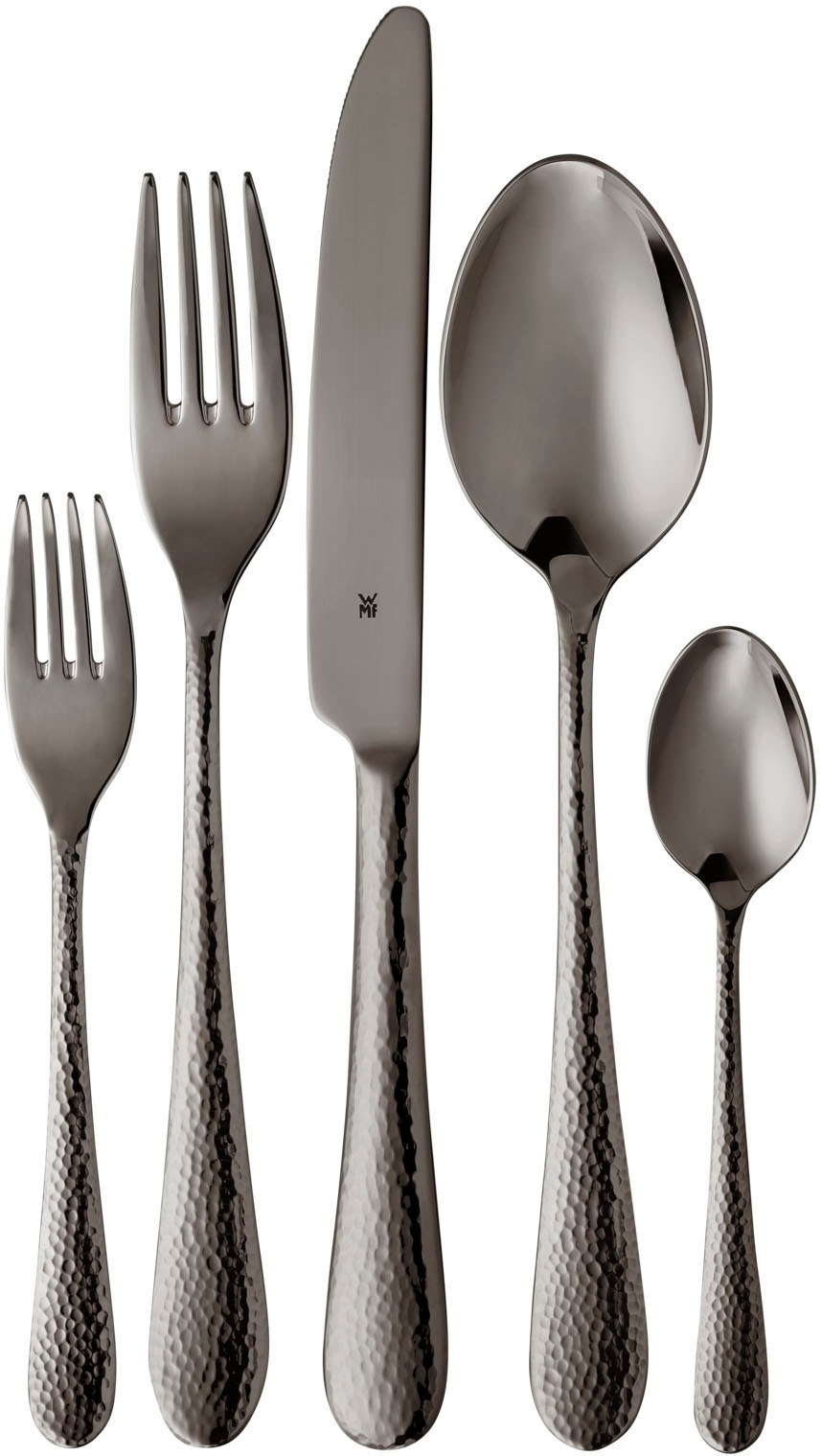 WMF Besteck-Set »Sitello«, (Set, 30 tlg.), geschmiedete Messer, farbecht, Wellenschliff, spülmaschinenfest